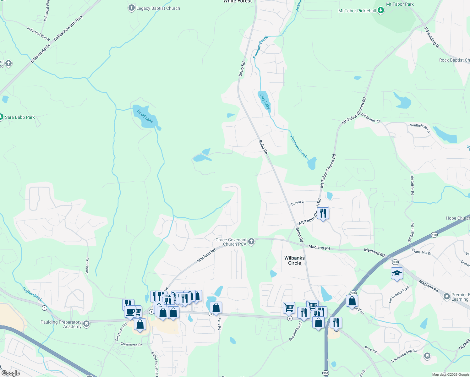 map of restaurants, bars, coffee shops, grocery stores, and more near 425 Dublin Way in Dallas