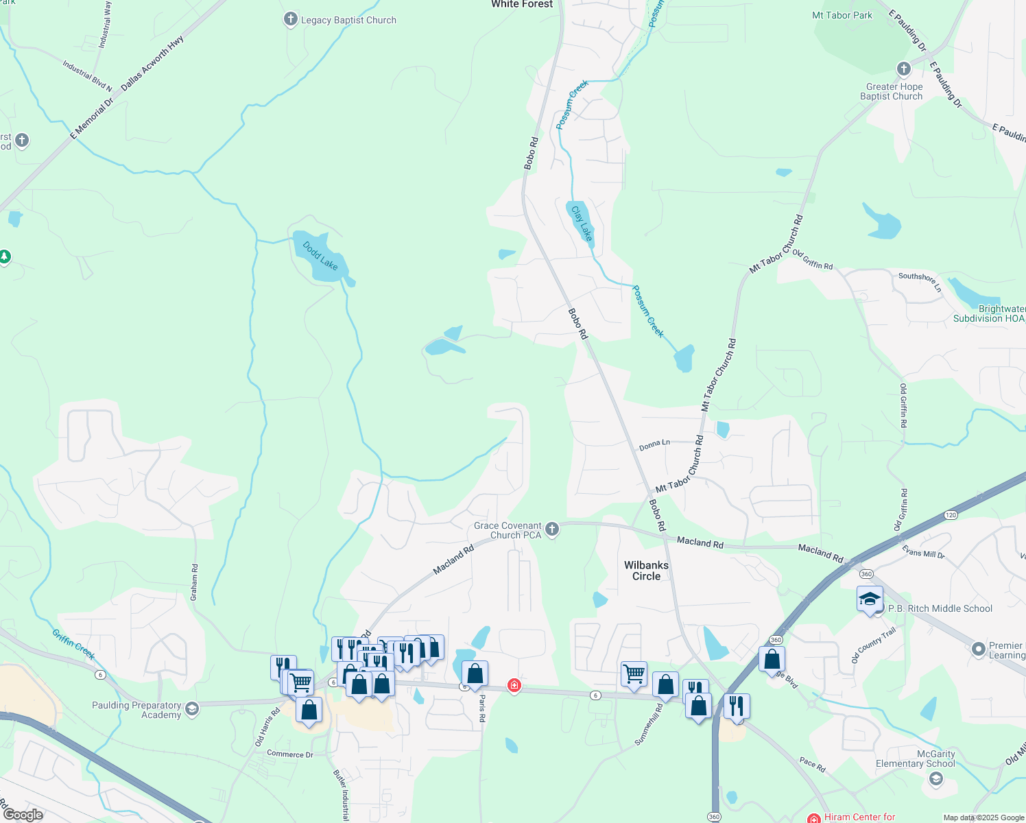 map of restaurants, bars, coffee shops, grocery stores, and more near 395 Dublin Way in Dallas