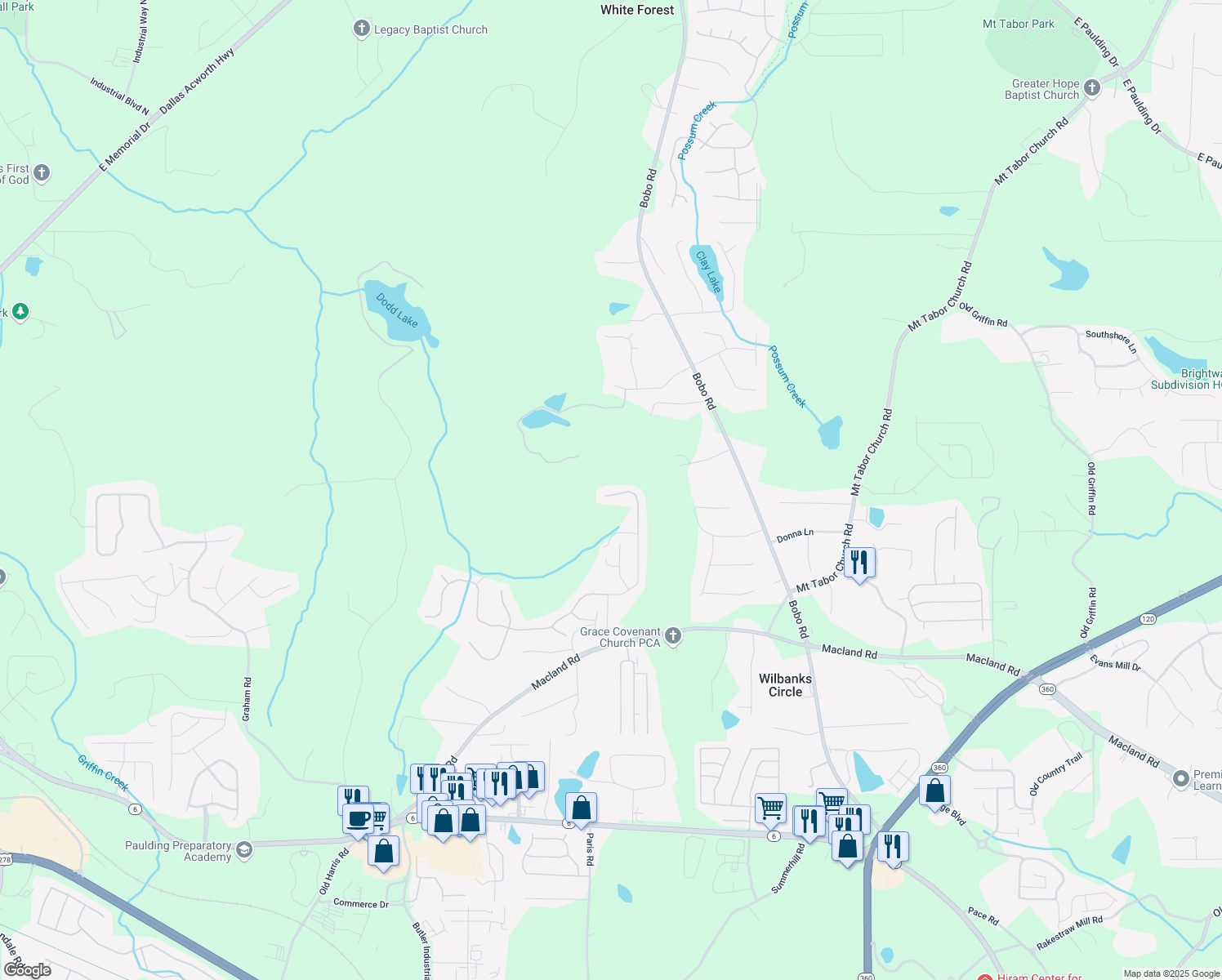 map of restaurants, bars, coffee shops, grocery stores, and more near 440 Dublin Way in Dallas