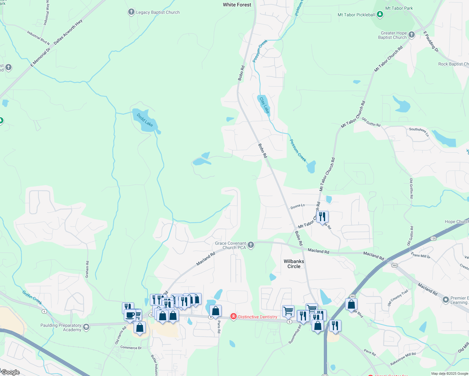map of restaurants, bars, coffee shops, grocery stores, and more near 406 Dublin Way in Dallas
