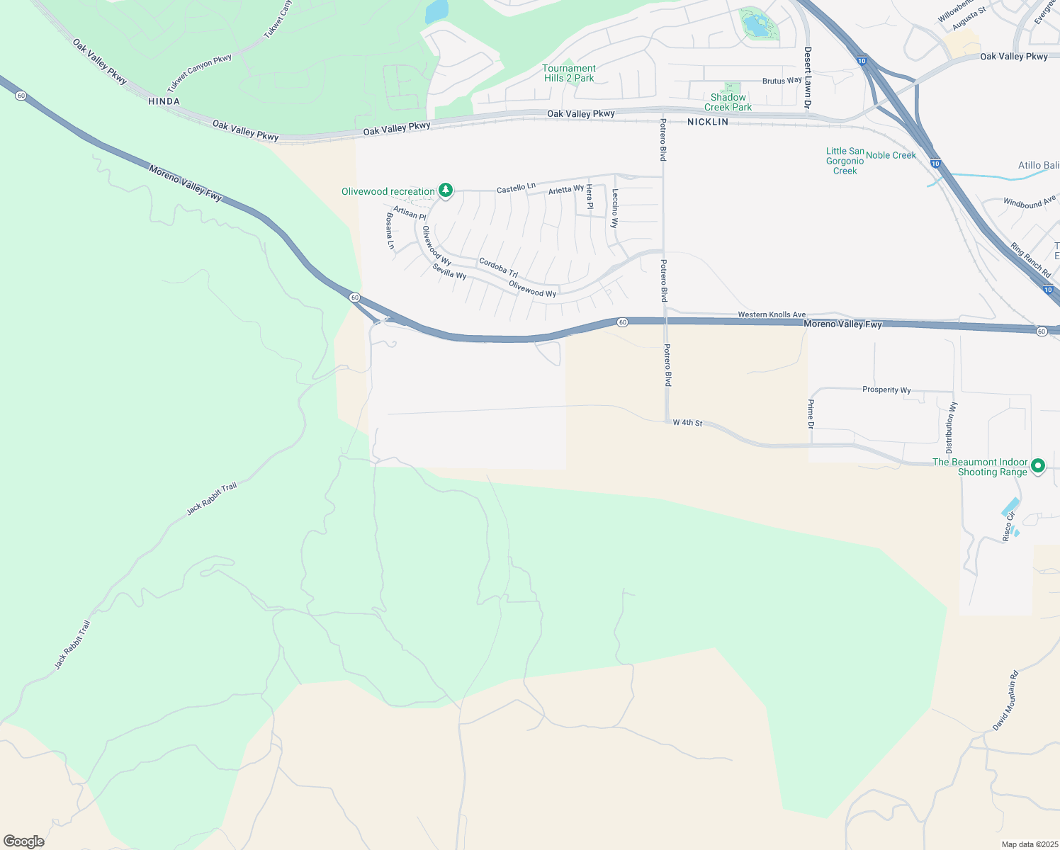 map of restaurants, bars, coffee shops, grocery stores, and more near 36855 West 4th Street in Beaumont