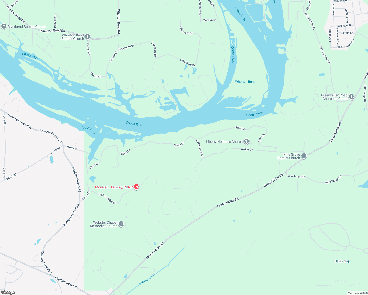 map of restaurants, bars, coffee shops, grocery stores, and more near 1003 Cottonwood Lane in Gadsden