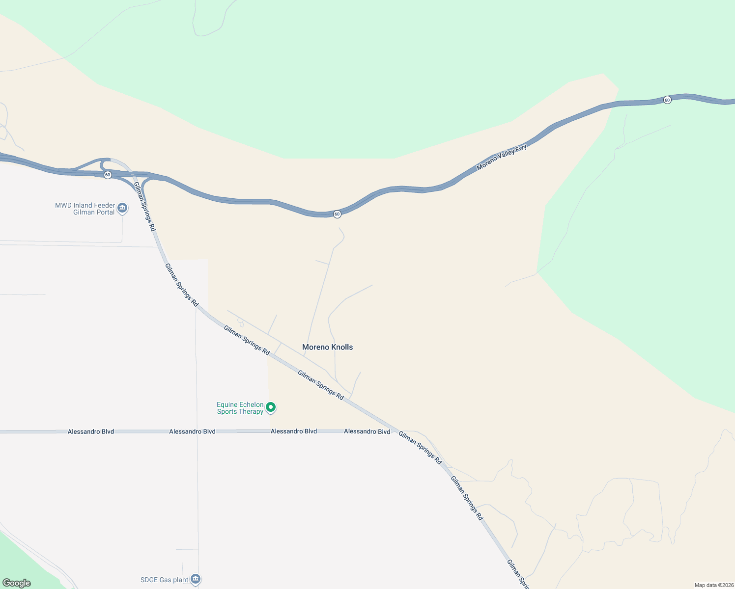 map of restaurants, bars, coffee shops, grocery stores, and more near Laurene Lane in Moreno Valley