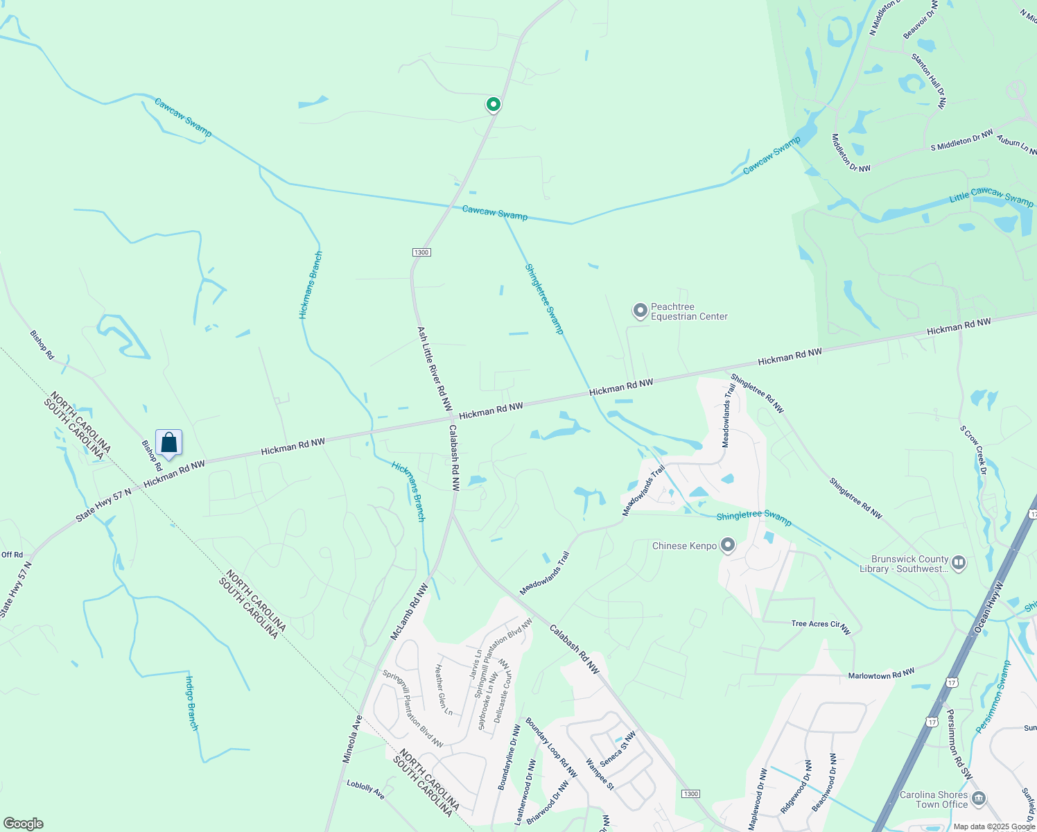map of restaurants, bars, coffee shops, grocery stores, and more near 804 Marsh Rose Path Northwest in Calabash