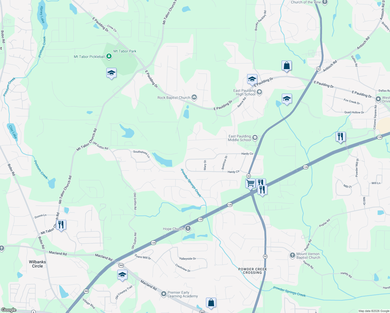 map of restaurants, bars, coffee shops, grocery stores, and more near 602 Hardy Circle in Dallas