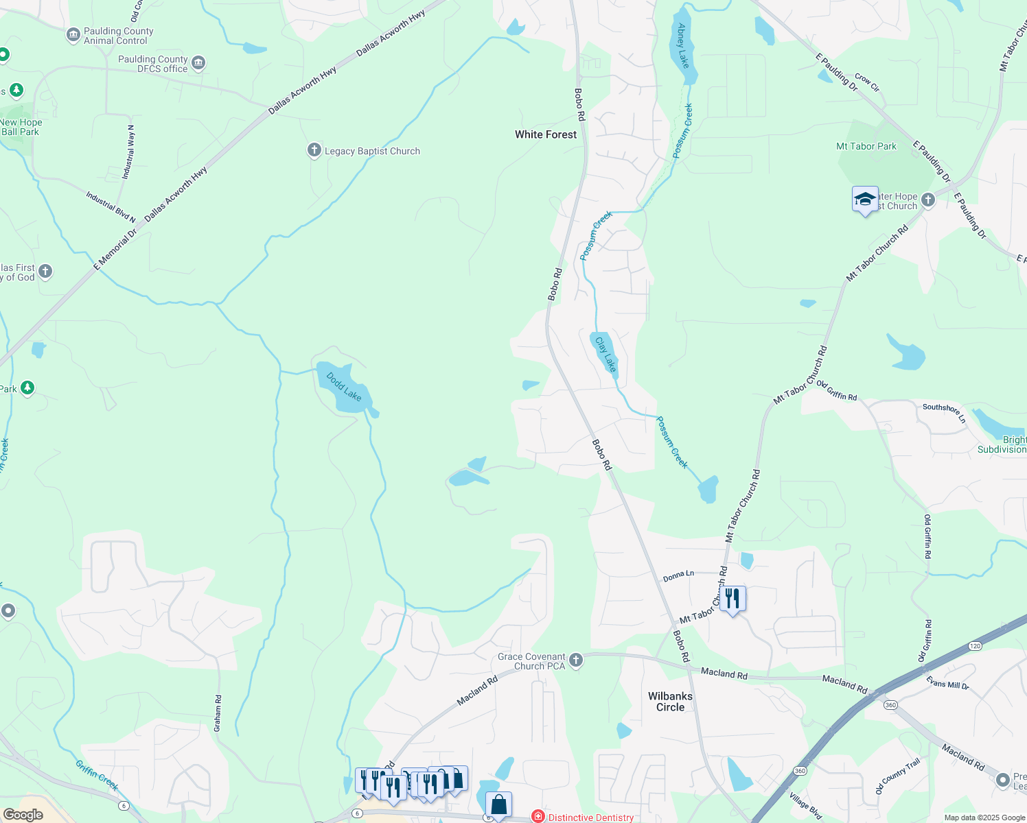 map of restaurants, bars, coffee shops, grocery stores, and more near 239 McClure Trail in Dallas