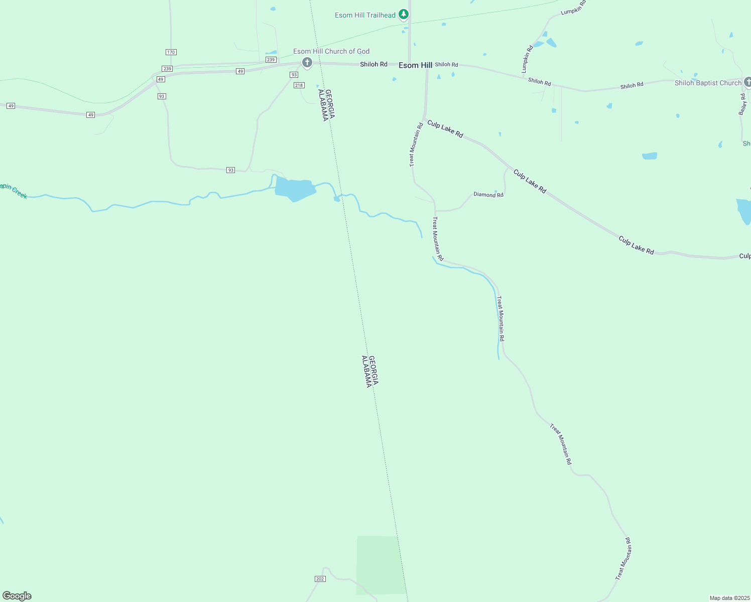 map of restaurants, bars, coffee shops, grocery stores, and more near 440 Treat Mountain Road in Cedartown