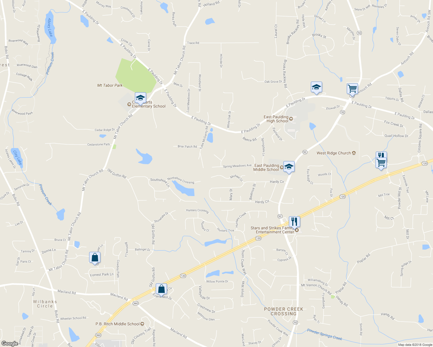 map of restaurants, bars, coffee shops, grocery stores, and more near 268 Michael Court in Dallas