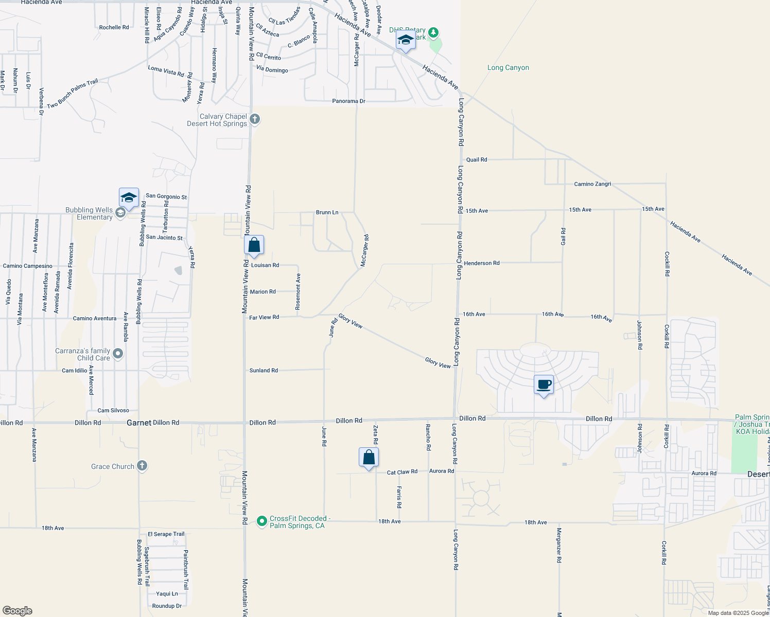 map of restaurants, bars, coffee shops, grocery stores, and more near in Desert Hot Springs