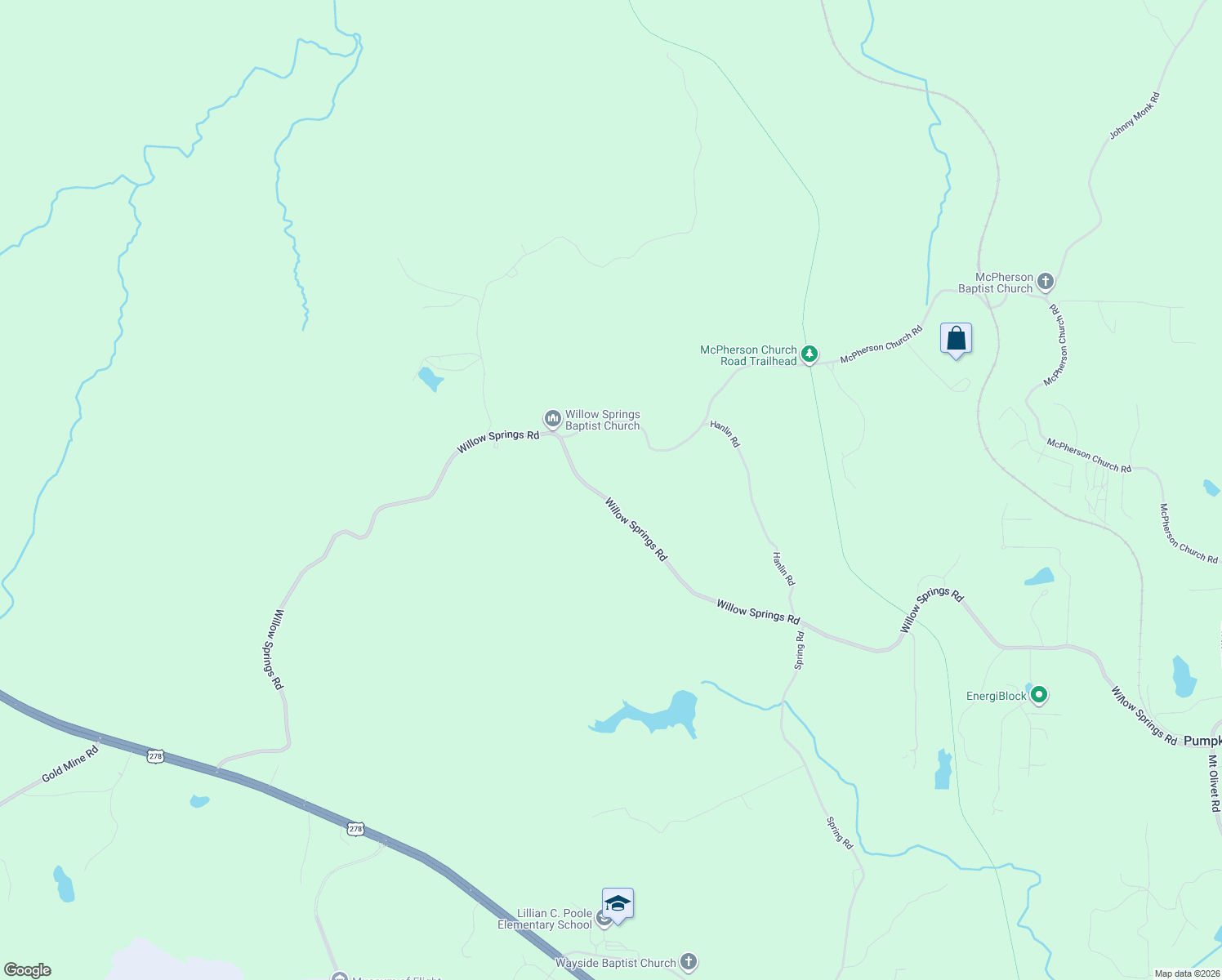 map of restaurants, bars, coffee shops, grocery stores, and more near 4435 Willow Springs Road in Dallas