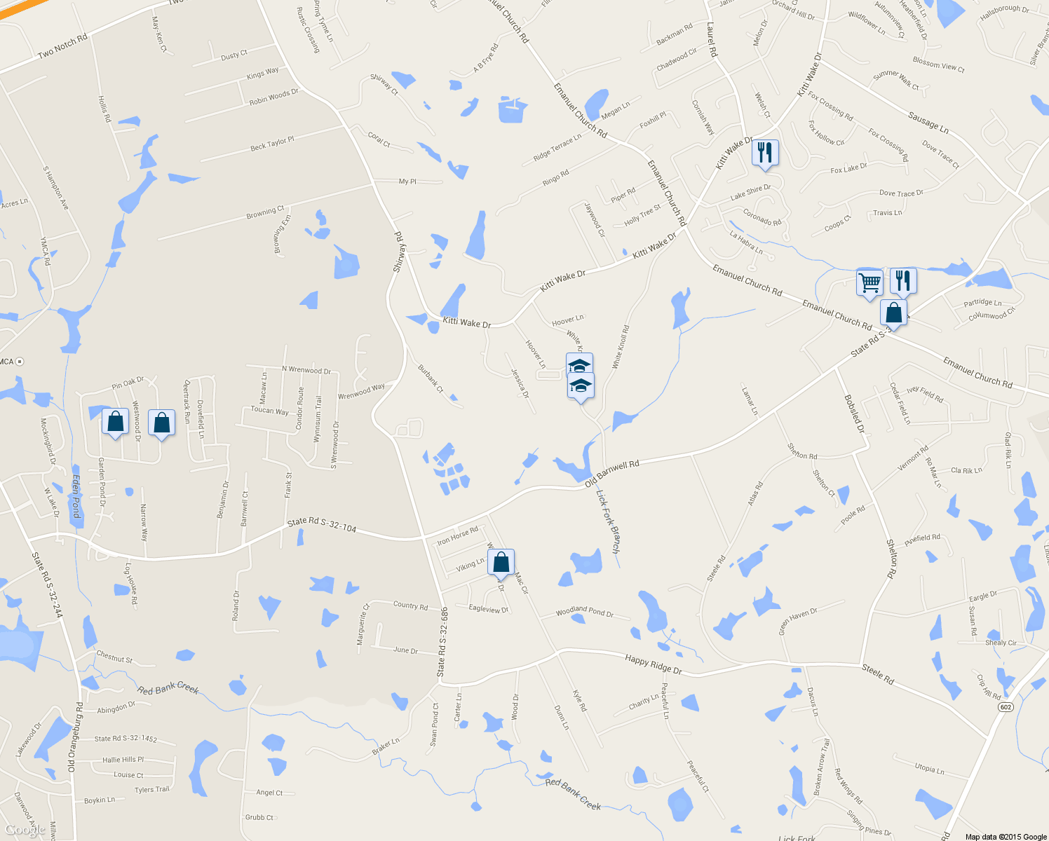 map of restaurants, bars, coffee shops, grocery stores, and more near 286 Jessica Drive in Lexington