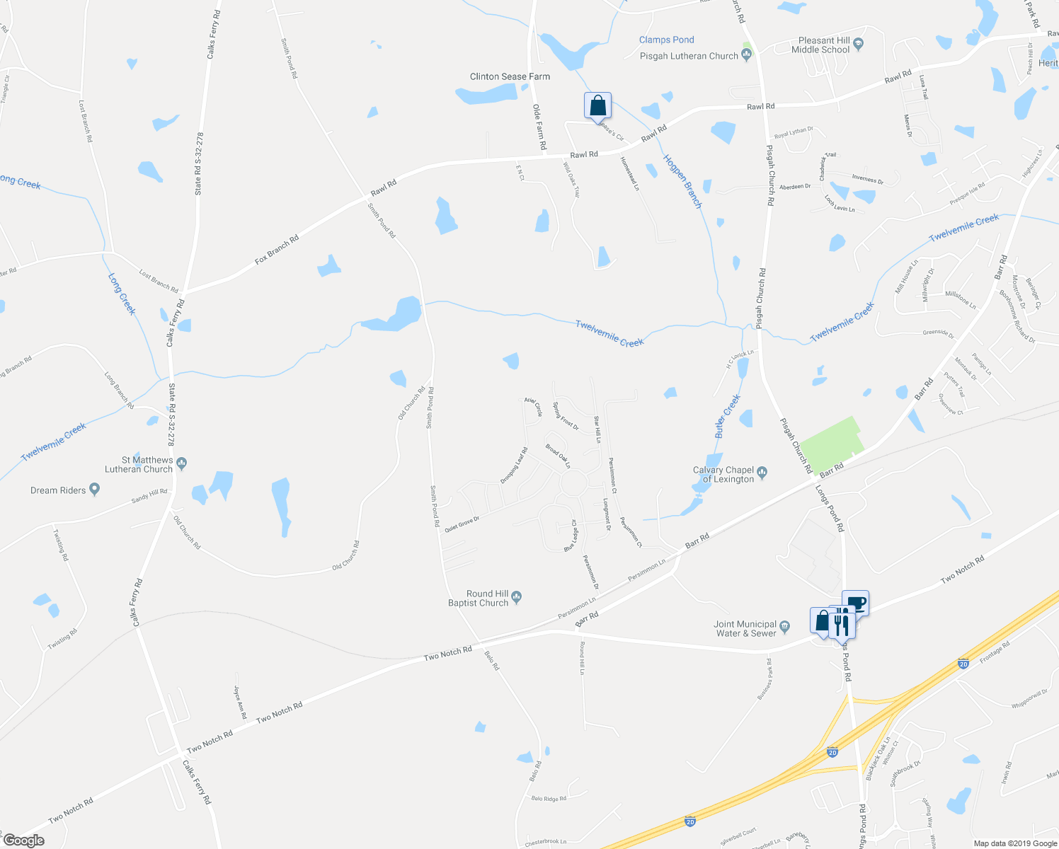 map of restaurants, bars, coffee shops, grocery stores, and more near 536 Ariel Circle in Lexington