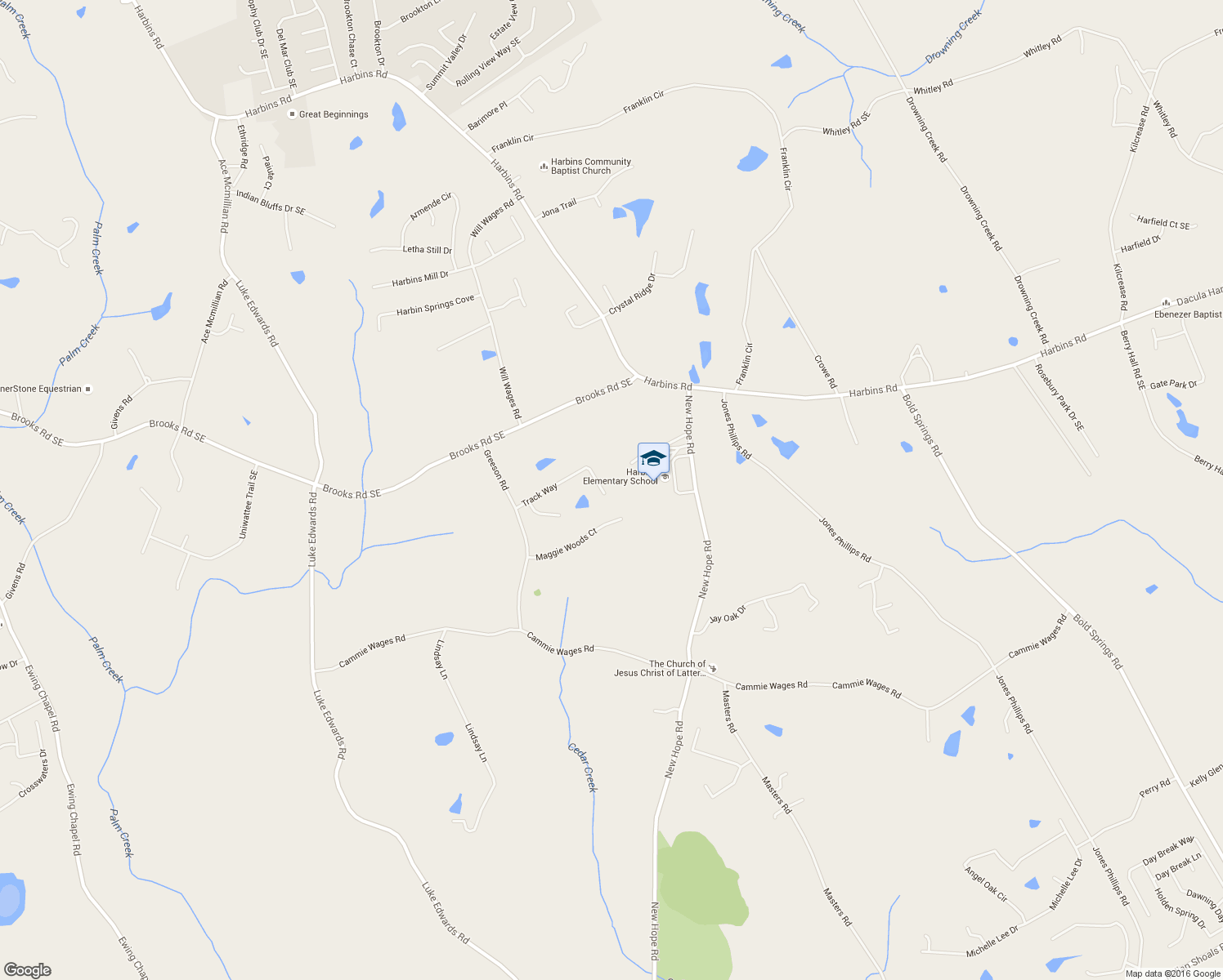 map of restaurants, bars, coffee shops, grocery stores, and more near 2680 Track Way in Dacula