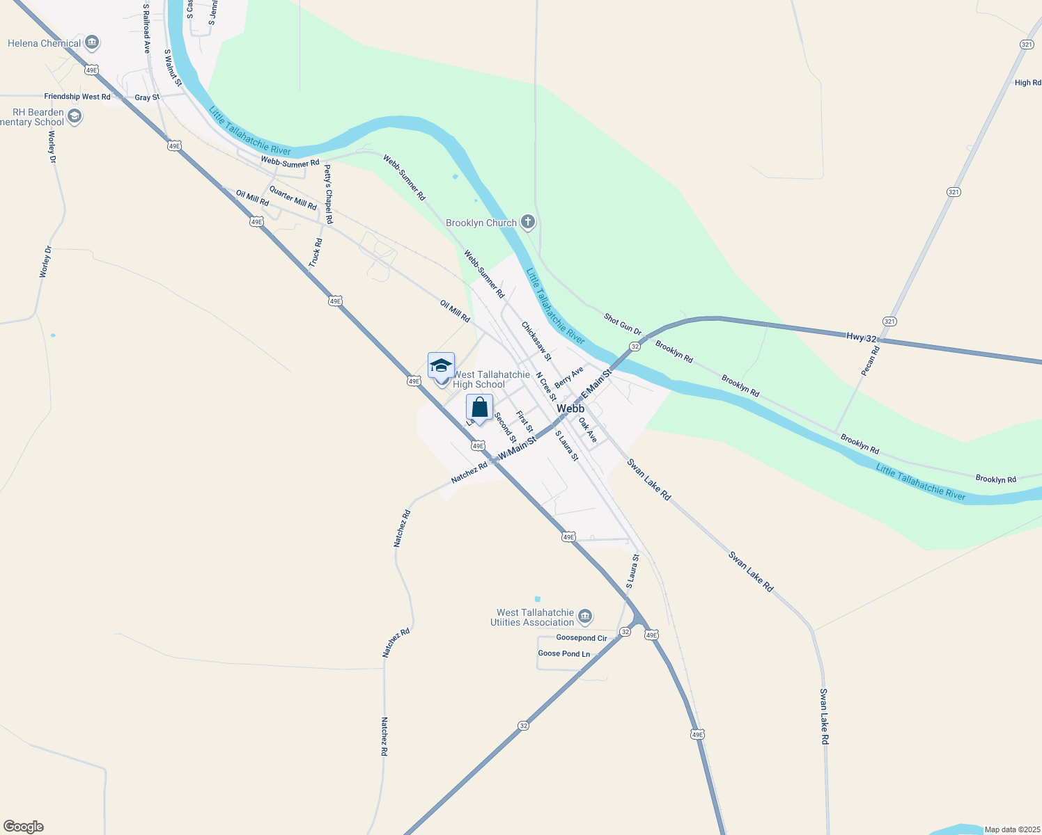 map of restaurants, bars, coffee shops, grocery stores, and more near Abbey Ave in Webb