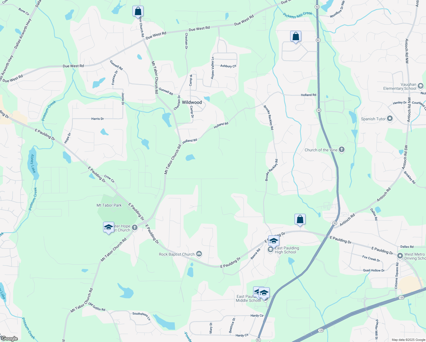 map of restaurants, bars, coffee shops, grocery stores, and more near 363 Trace Road in Dallas