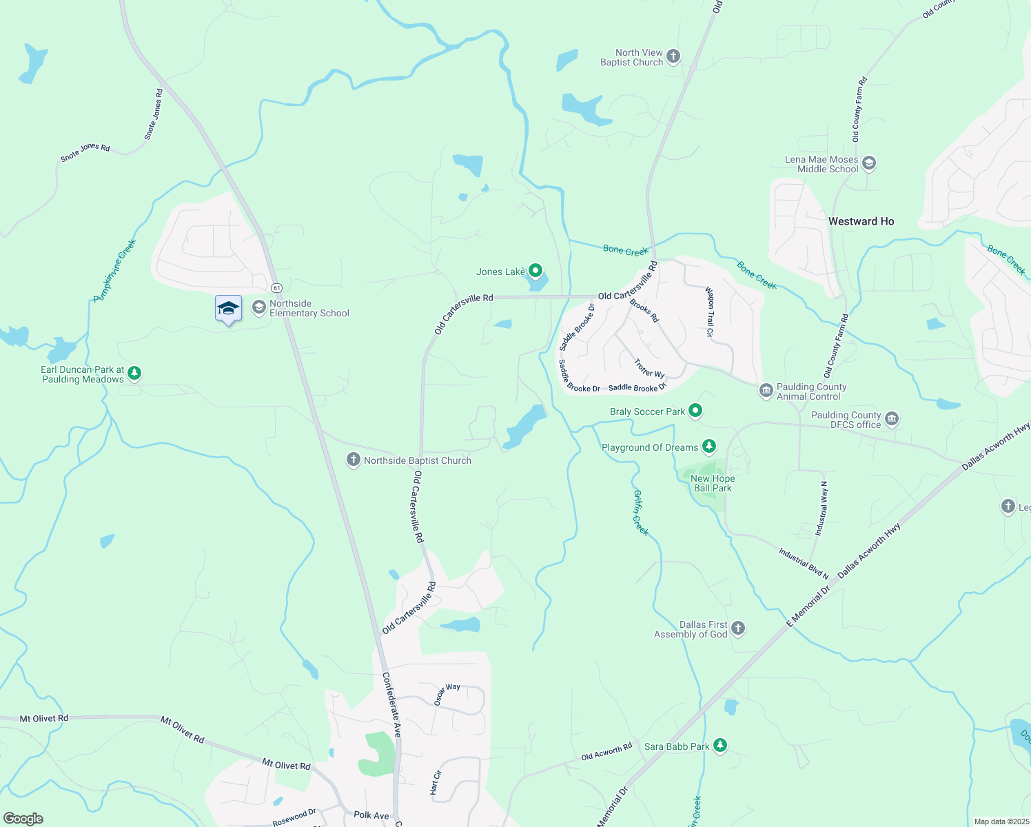 map of restaurants, bars, coffee shops, grocery stores, and more near 1714 Old Cartersville Road in Dallas