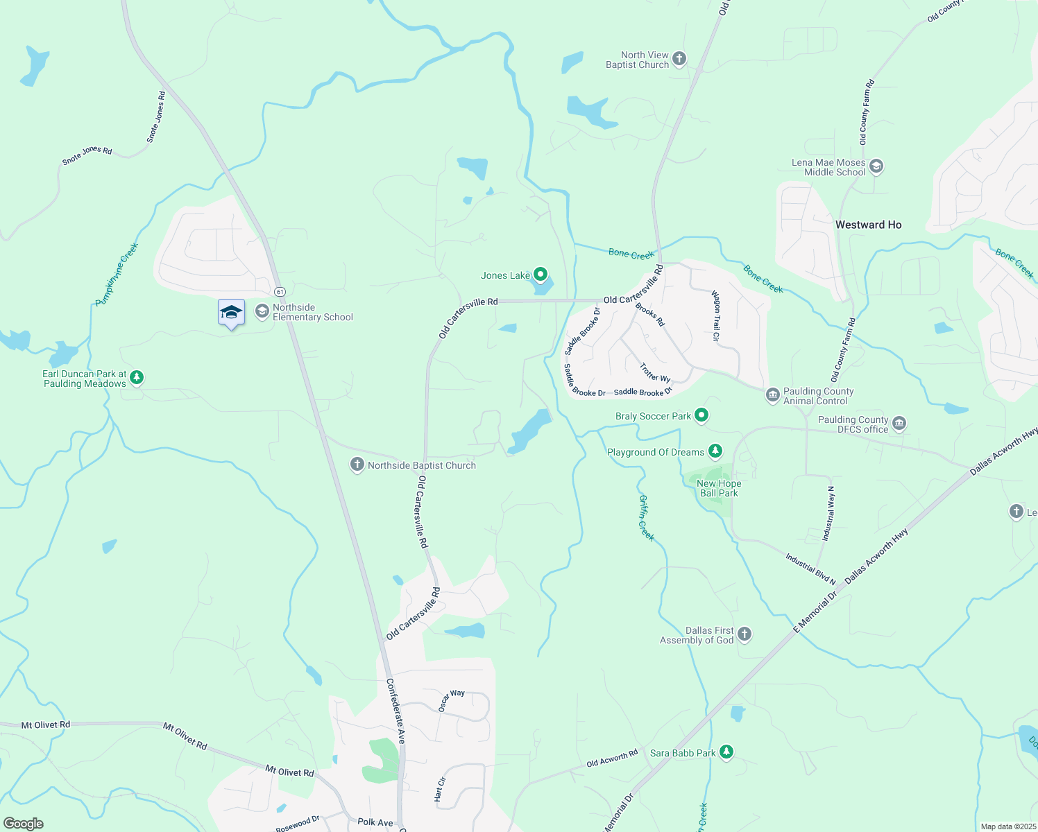 map of restaurants, bars, coffee shops, grocery stores, and more near 1714 Old Cartersville Road in Dallas