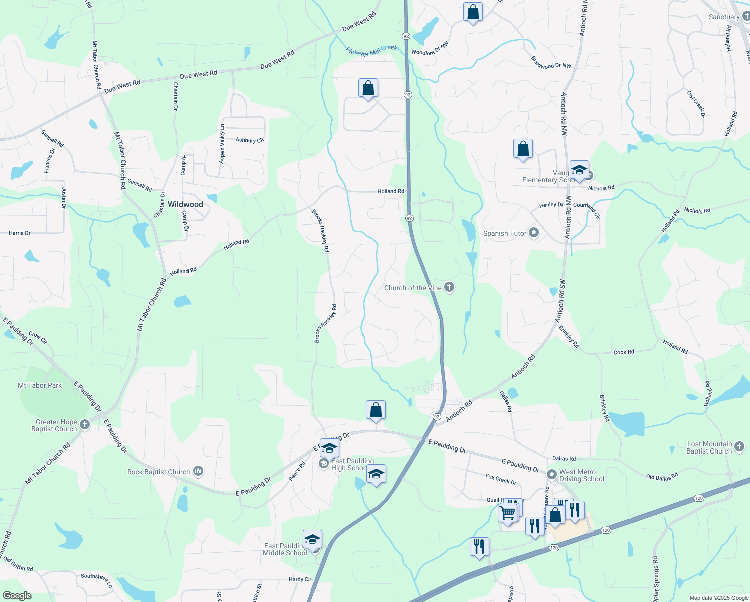 map of restaurants, bars, coffee shops, grocery stores, and more near 30 Oxford Place in Dallas