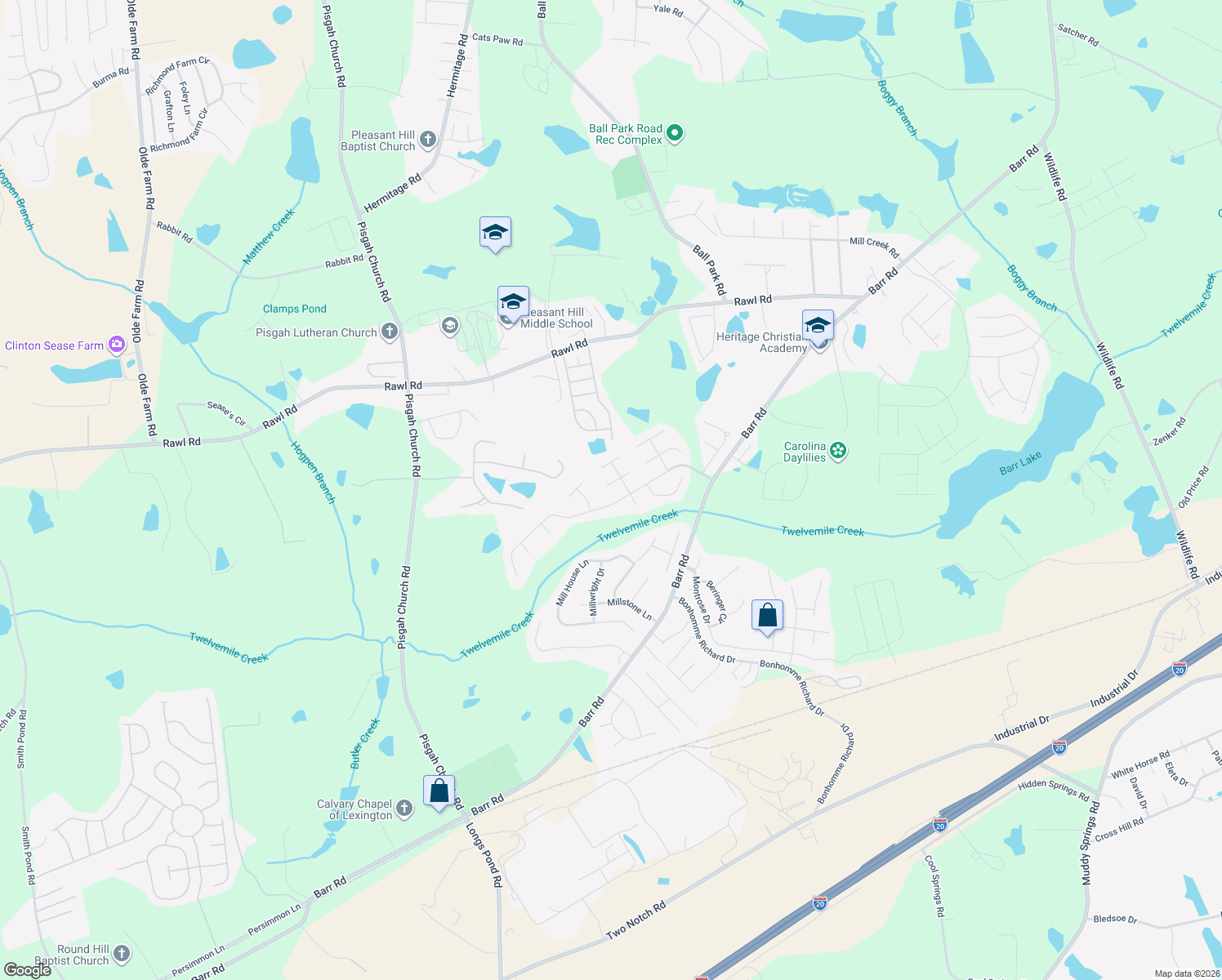 map of restaurants, bars, coffee shops, grocery stores, and more near 209 Kennebec Court in Lexington