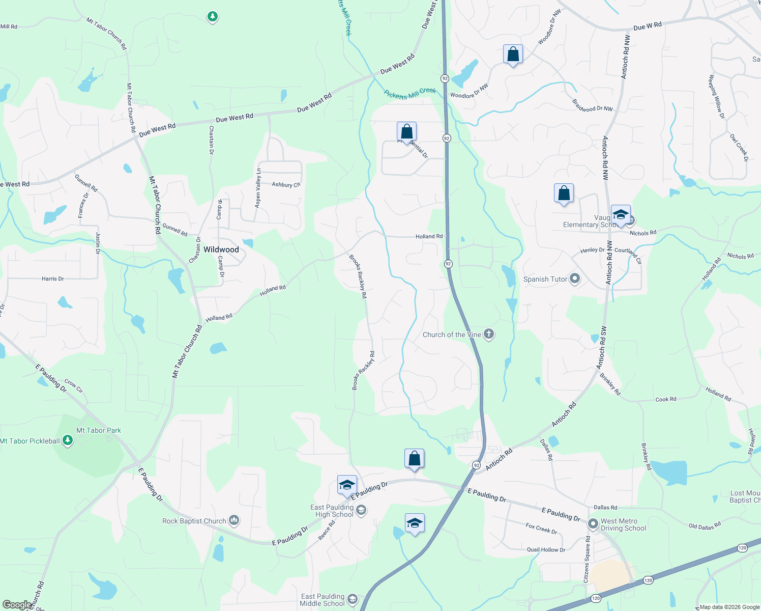 map of restaurants, bars, coffee shops, grocery stores, and more near 123 Brooke Chase in Dallas