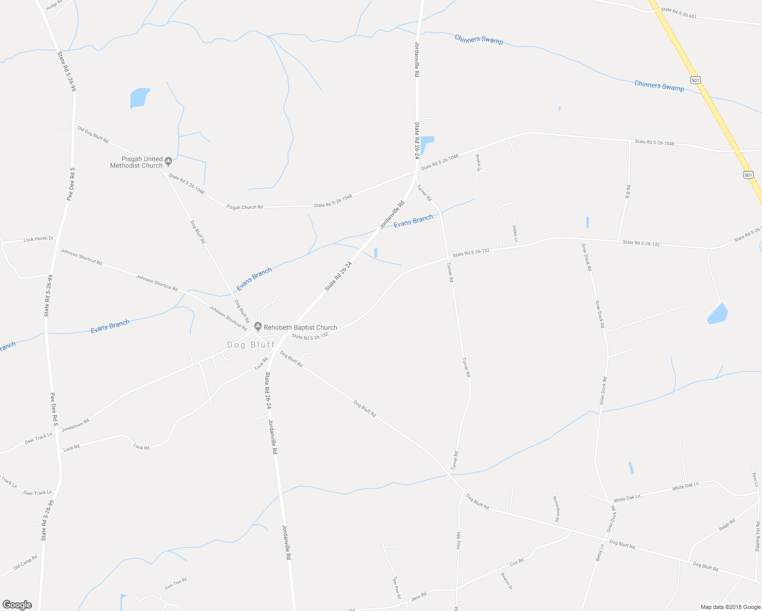 map of restaurants, bars, coffee shops, grocery stores, and more near 1151 Ridge Road in Galivants Ferry