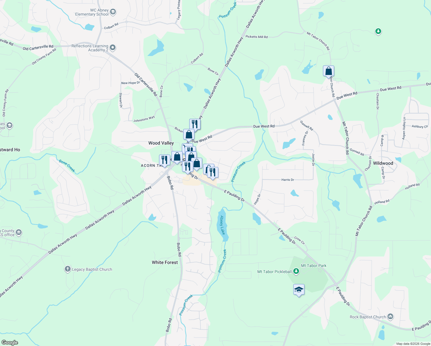 map of restaurants, bars, coffee shops, grocery stores, and more near 411 Cedar Bay Cir in Dallas