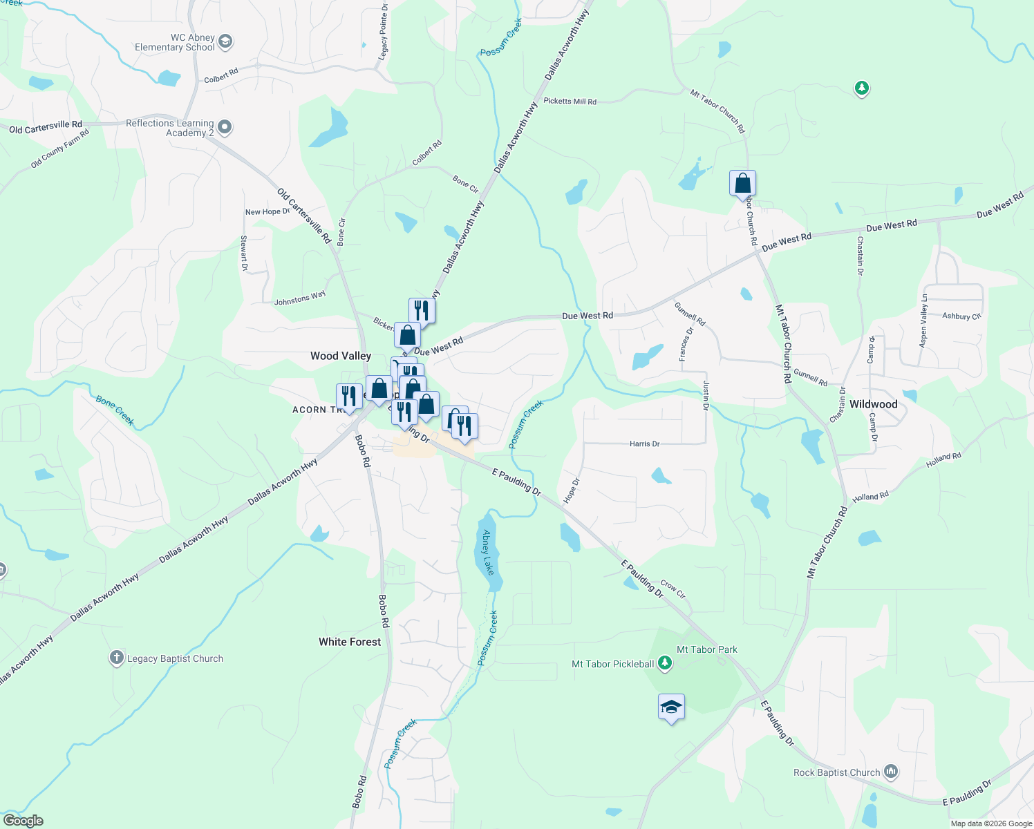 map of restaurants, bars, coffee shops, grocery stores, and more near 165 Cedar Bay Cir in Dallas