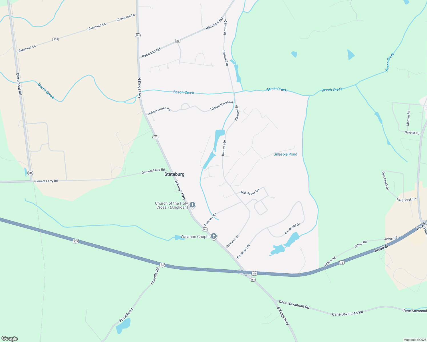 map of restaurants, bars, coffee shops, grocery stores, and more near 6540 Stateburg Hills Drive in Sumter