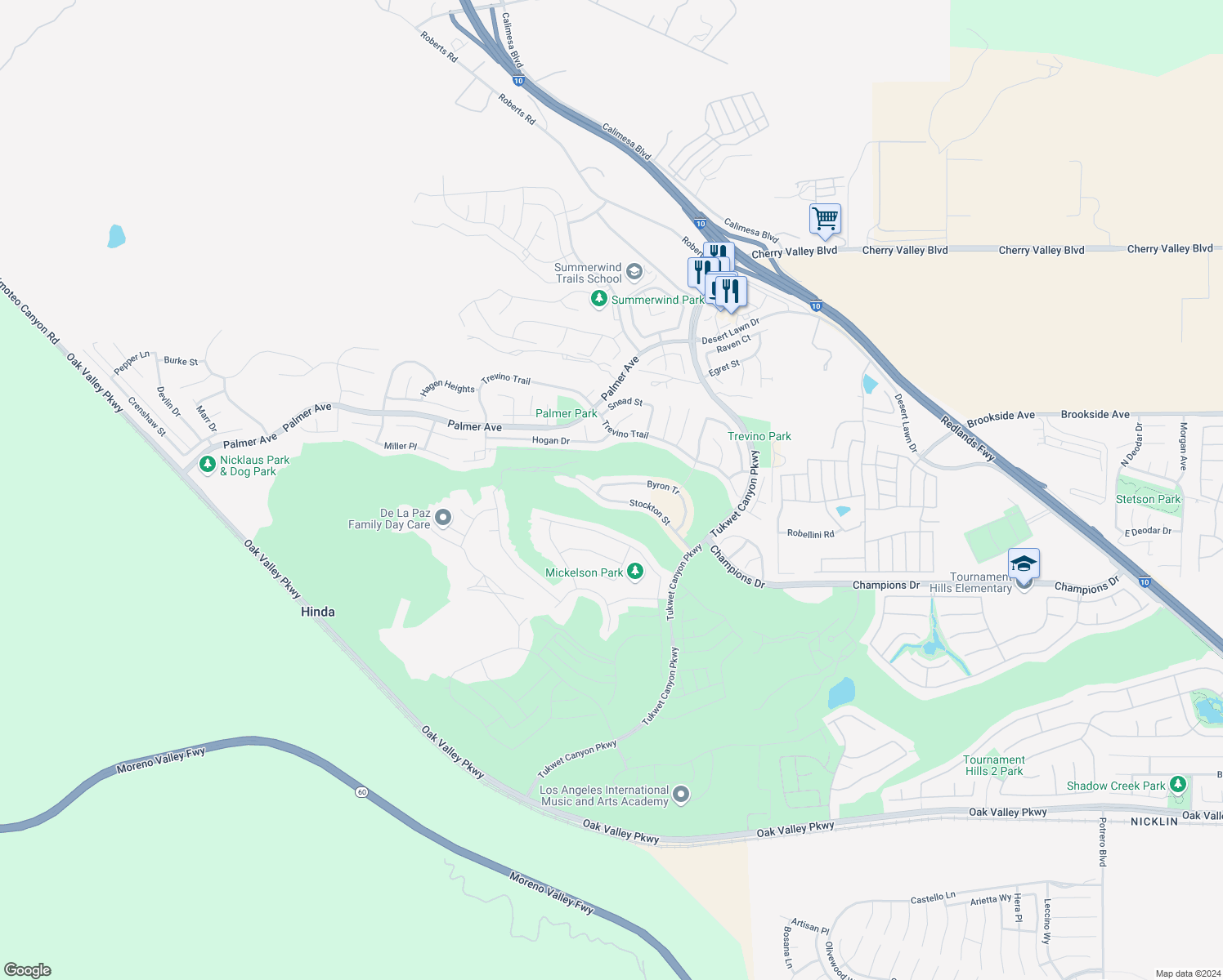 map of restaurants, bars, coffee shops, grocery stores, and more near 35373 Byron Tr in Beaumont