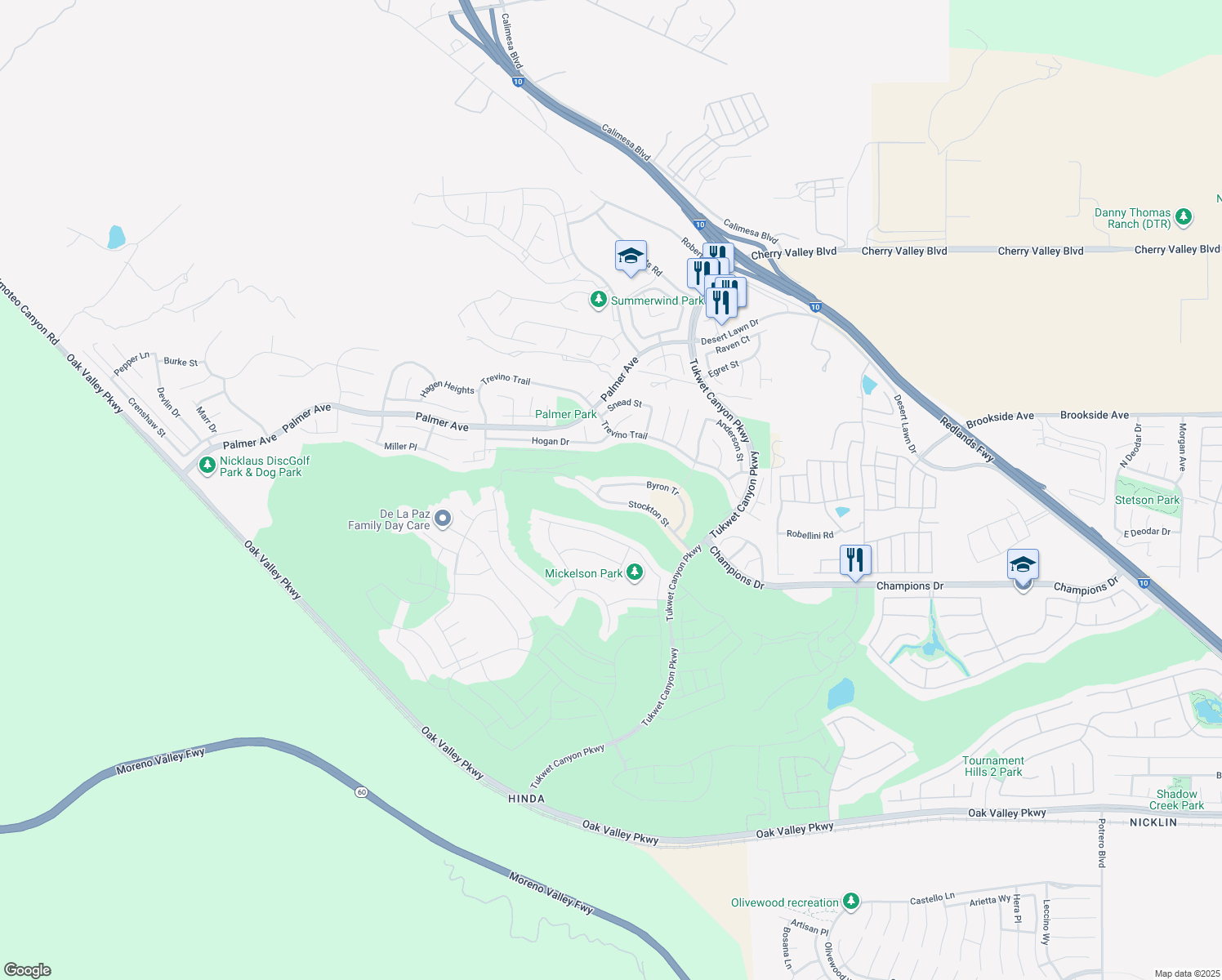 map of restaurants, bars, coffee shops, grocery stores, and more near 35373 Byron Tr in Beaumont