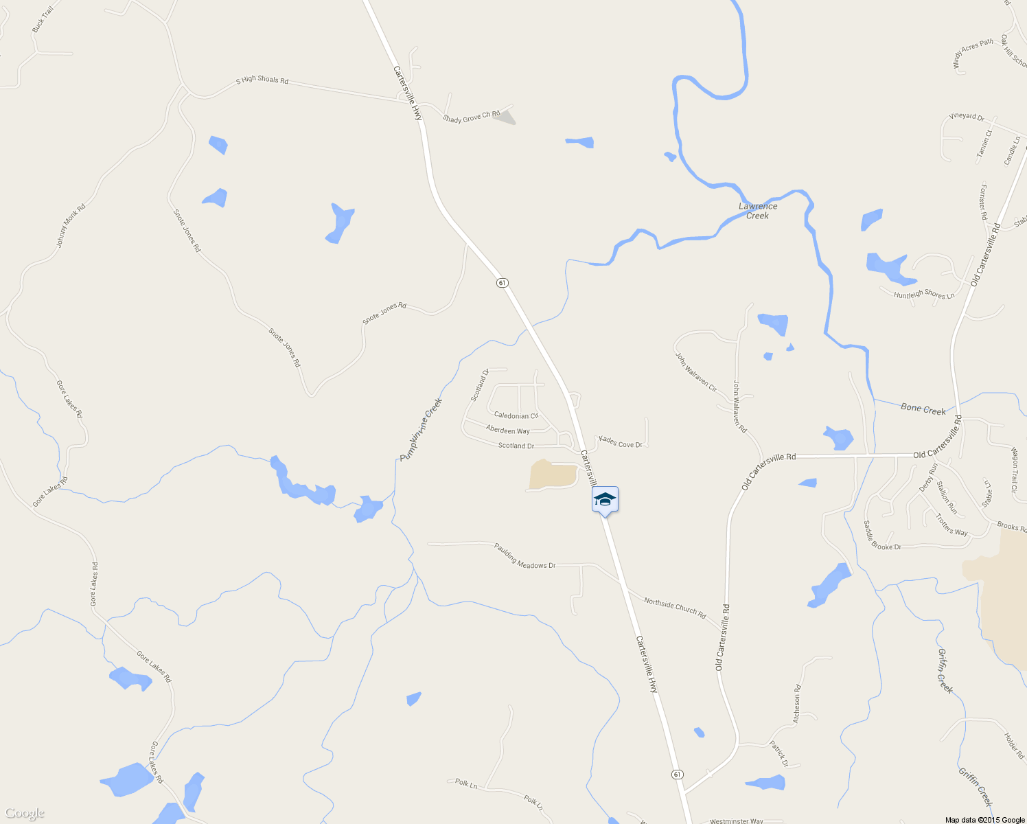 map of restaurants, bars, coffee shops, grocery stores, and more near 104 Caledonian Circle in Dallas