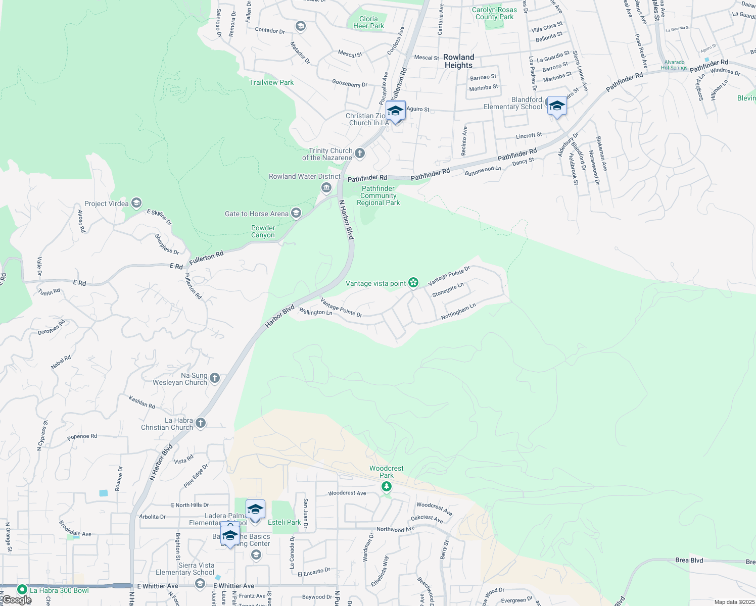 map of restaurants, bars, coffee shops, grocery stores, and more near 3500 Brighton Place in Rowland Heights