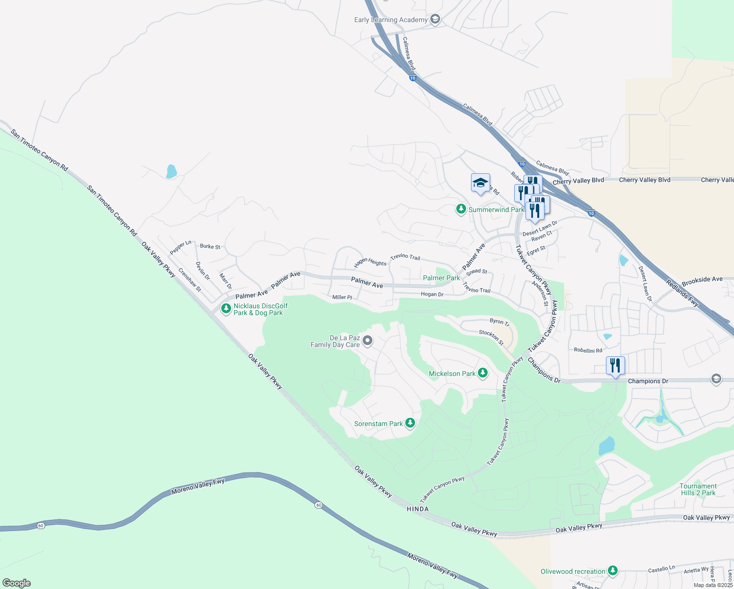 map of restaurants, bars, coffee shops, grocery stores, and more near 34925 Middlecoff Court in Beaumont