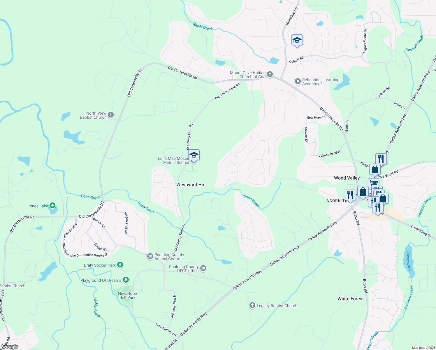 map of restaurants, bars, coffee shops, grocery stores, and more near 640 Crimson Drive in Dallas