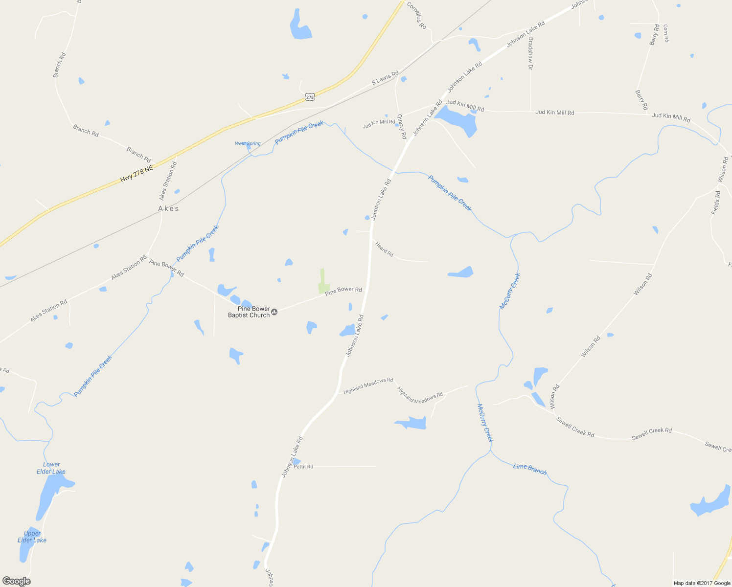 map of restaurants, bars, coffee shops, grocery stores, and more near Johnson Lake Road in Cedartown