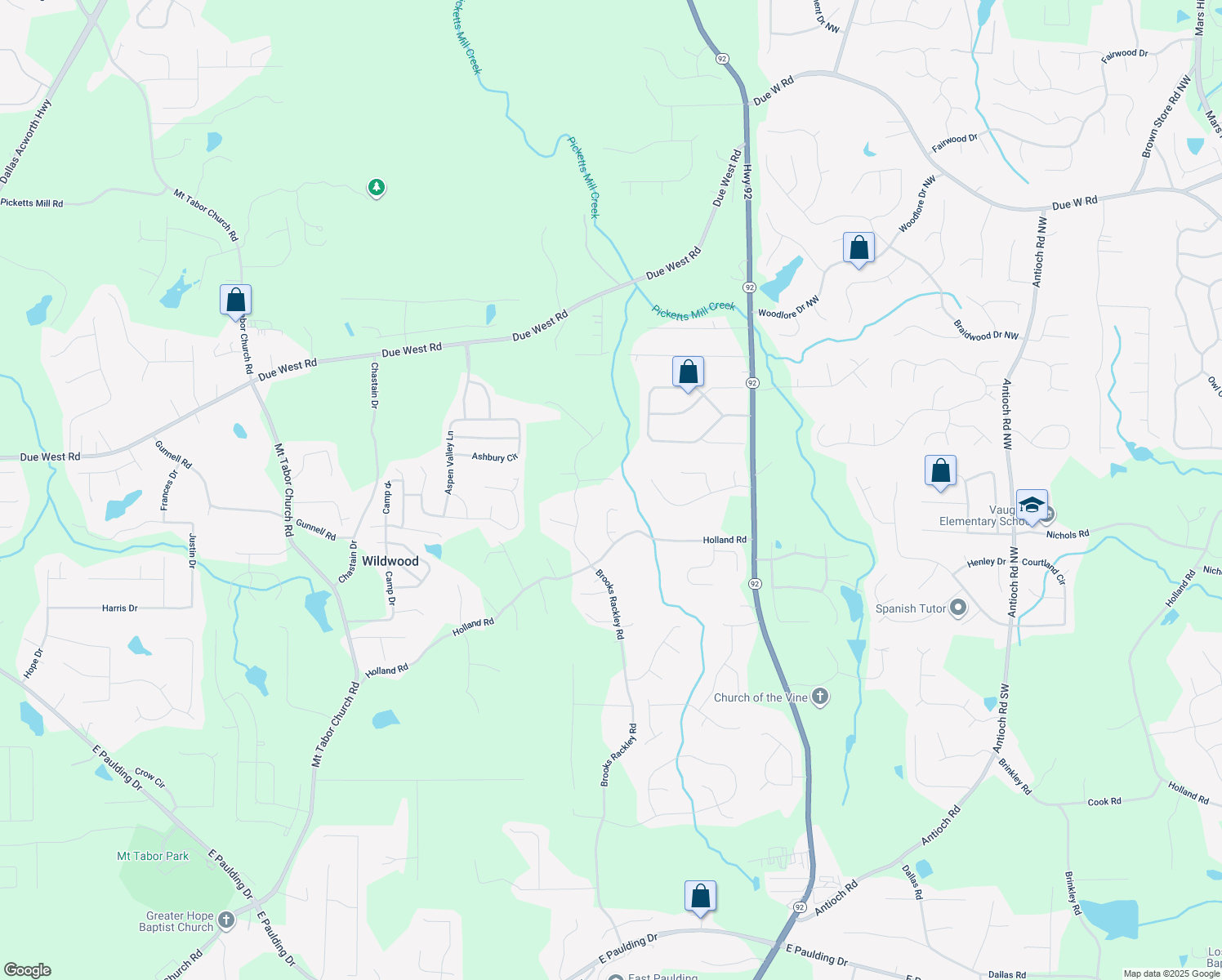 map of restaurants, bars, coffee shops, grocery stores, and more near 114 Summer Glen Place in Dallas