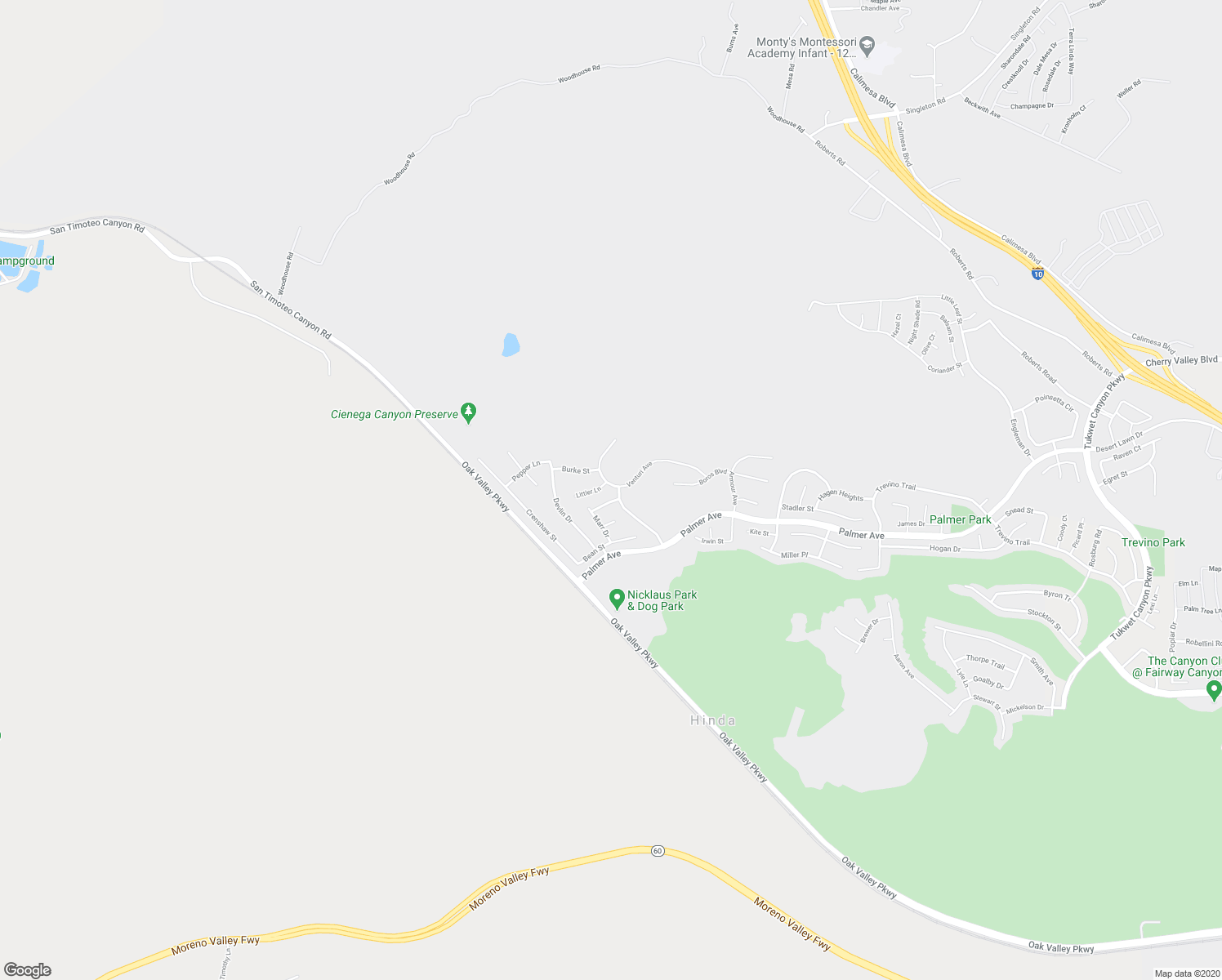 map of restaurants, bars, coffee shops, grocery stores, and more near 34387 Venturi Avenue in Beaumont