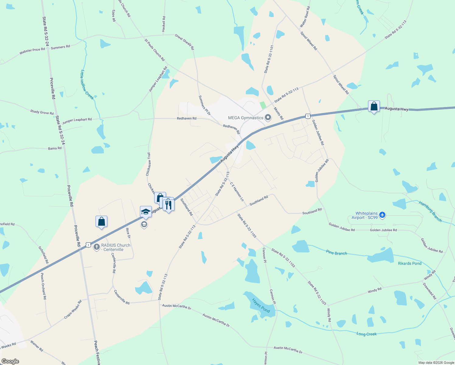 map of restaurants, bars, coffee shops, grocery stores, and more near 1407 Spring Hill Road in Gilbert
