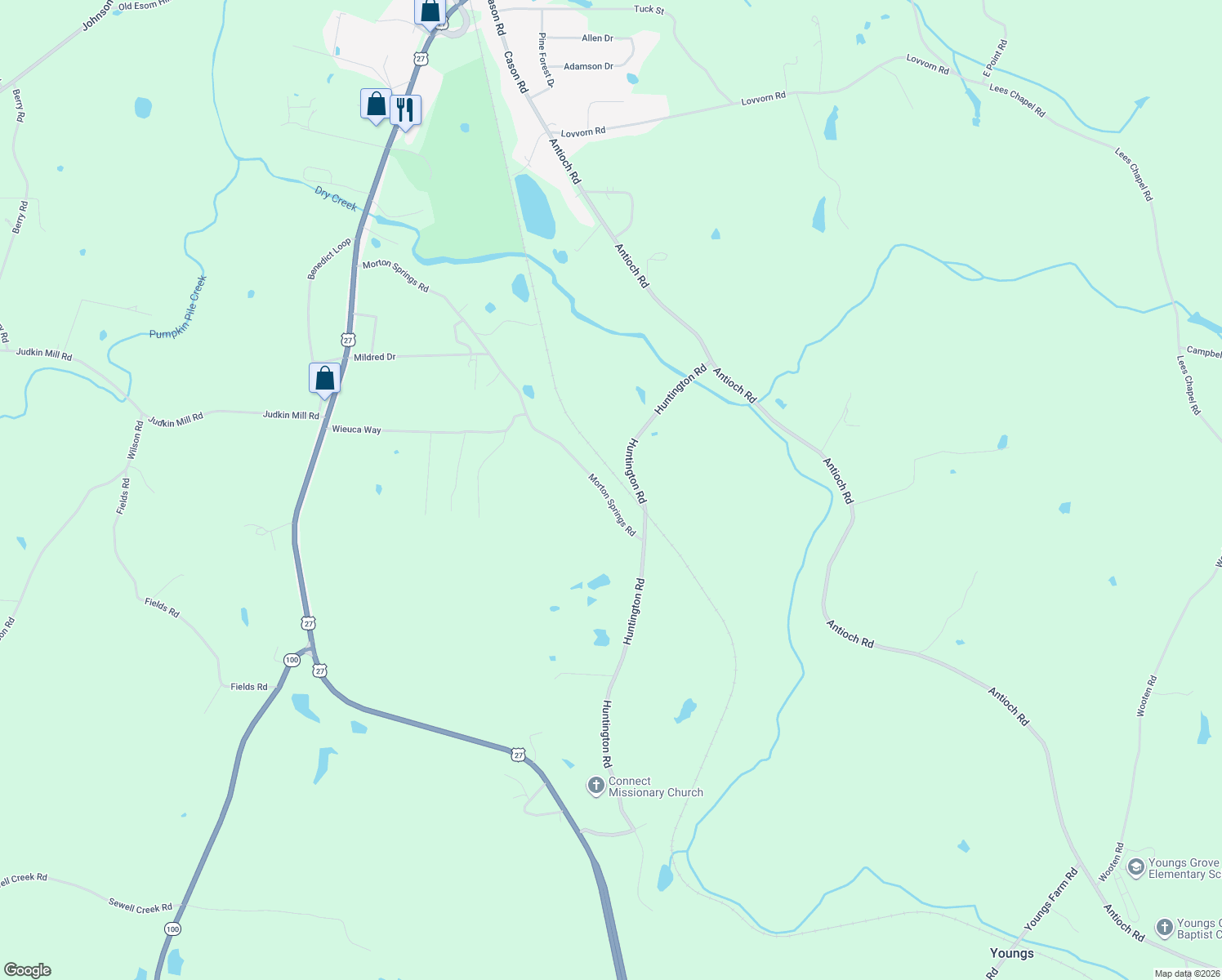 map of restaurants, bars, coffee shops, grocery stores, and more near 580 Morton Springs Road in Cedartown