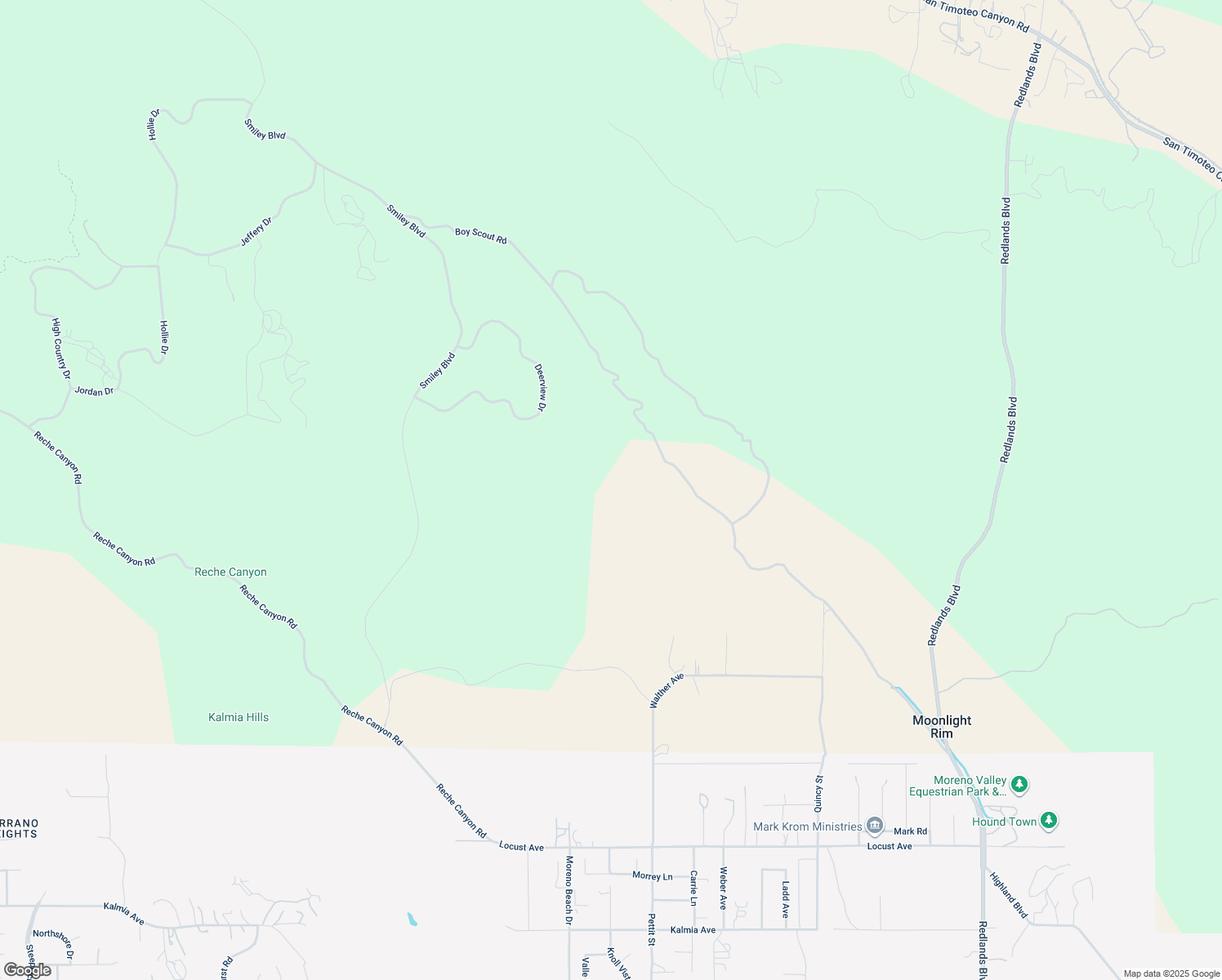 map of restaurants, bars, coffee shops, grocery stores, and more near Vista Suelto Road in Moreno Valley