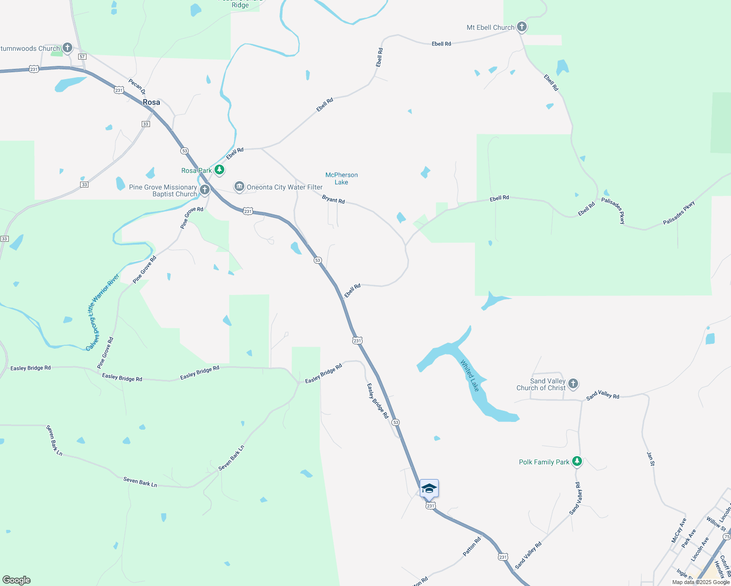 map of restaurants, bars, coffee shops, grocery stores, and more near 4349 Ebell Road in Oneonta