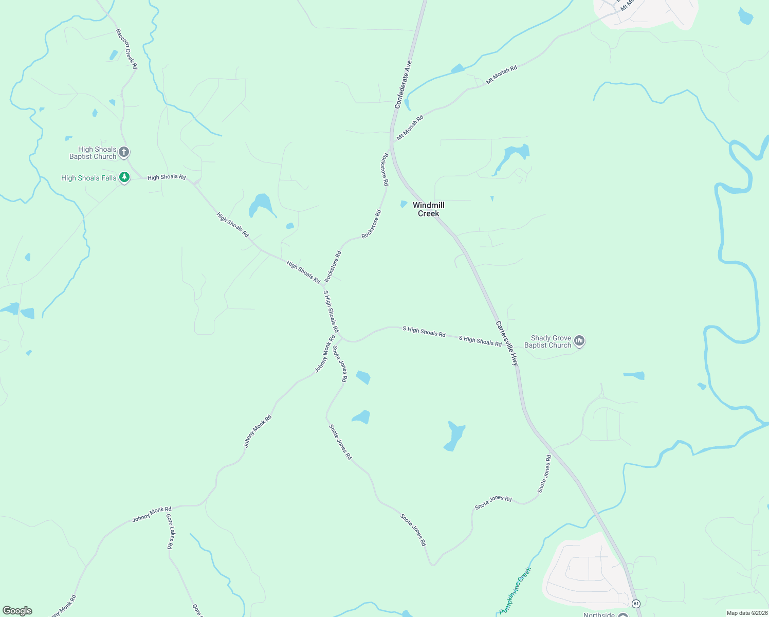 map of restaurants, bars, coffee shops, grocery stores, and more near 572 South High Shoals Road in Dallas