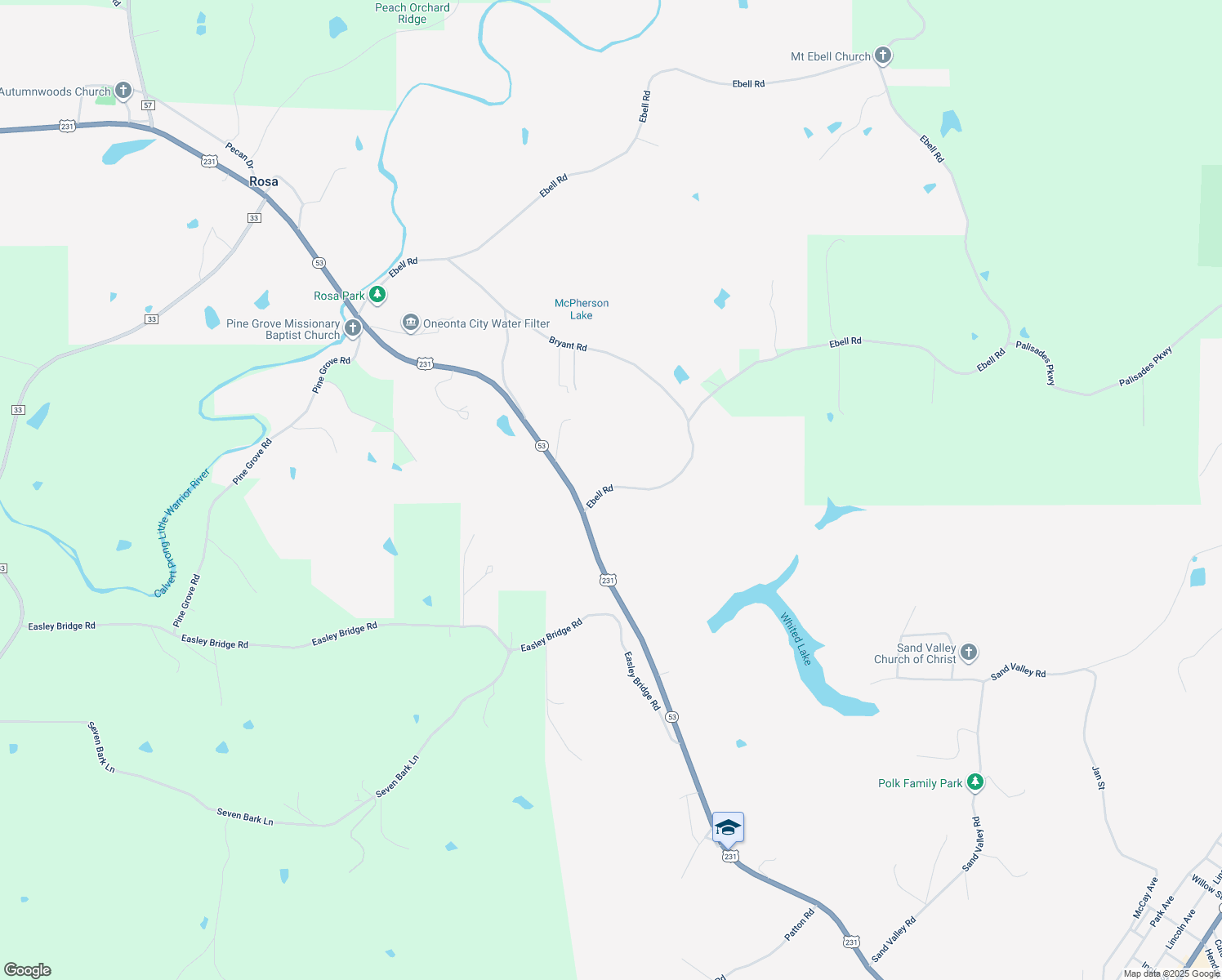 map of restaurants, bars, coffee shops, grocery stores, and more near 4349 Ebell Road in Oneonta