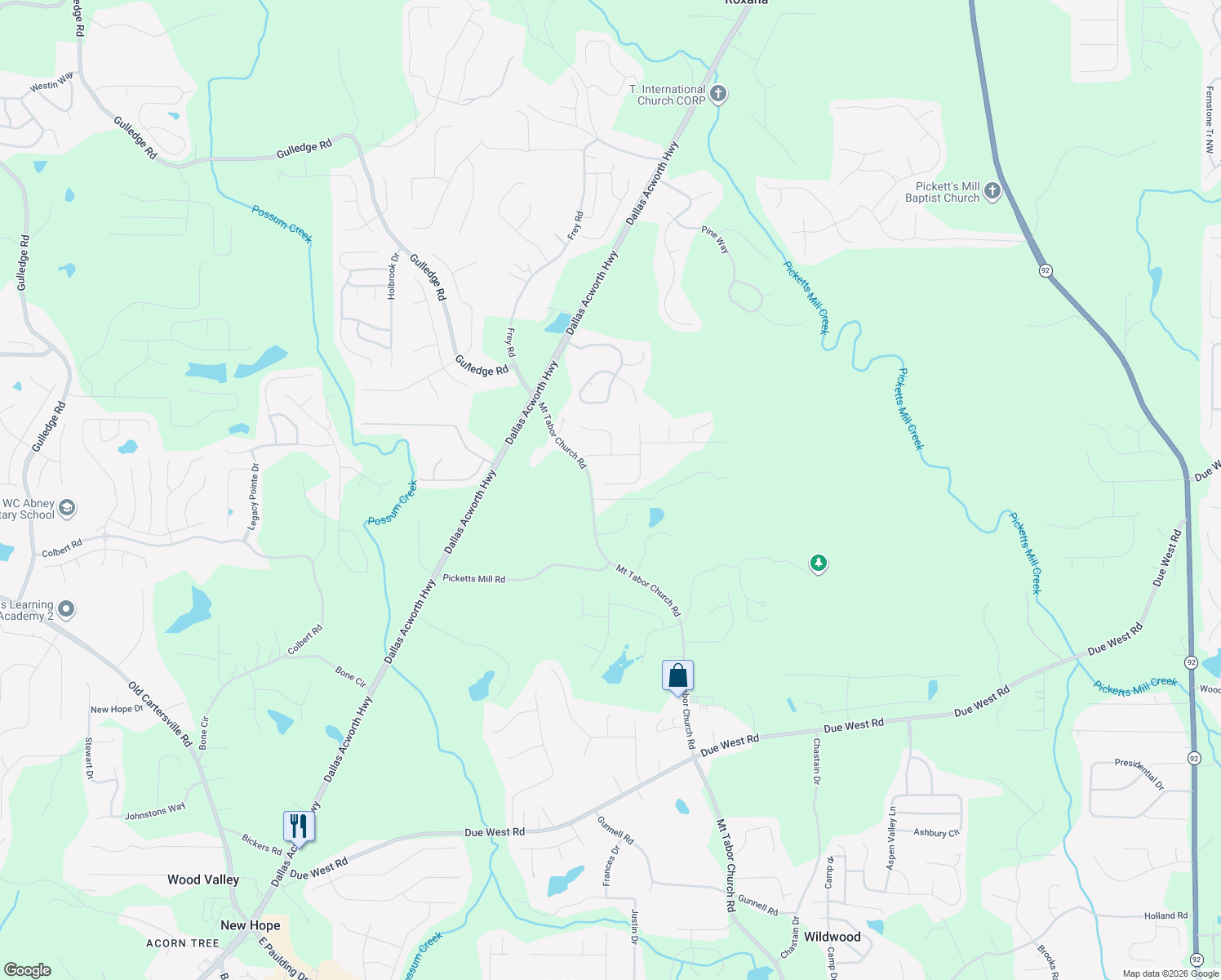 map of restaurants, bars, coffee shops, grocery stores, and more near 267 Parkway Court in Dallas