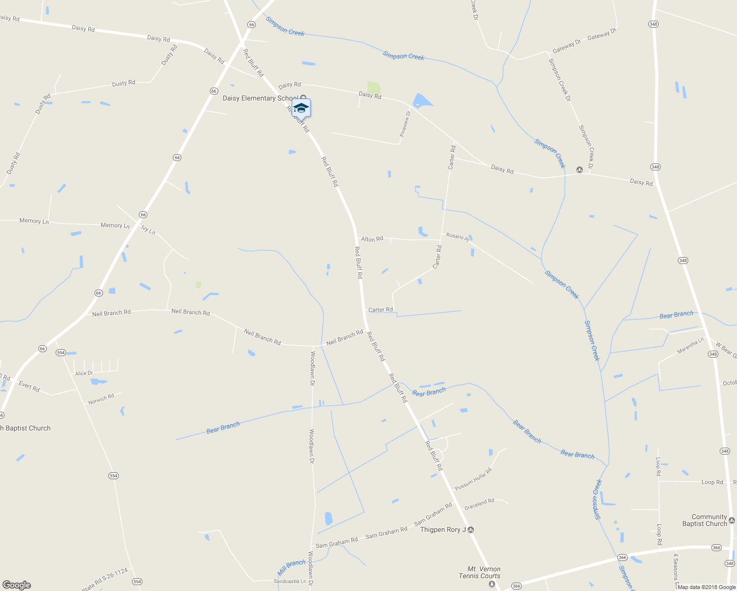 map of restaurants, bars, coffee shops, grocery stores, and more near 3383 Red Bluff Road in Loris