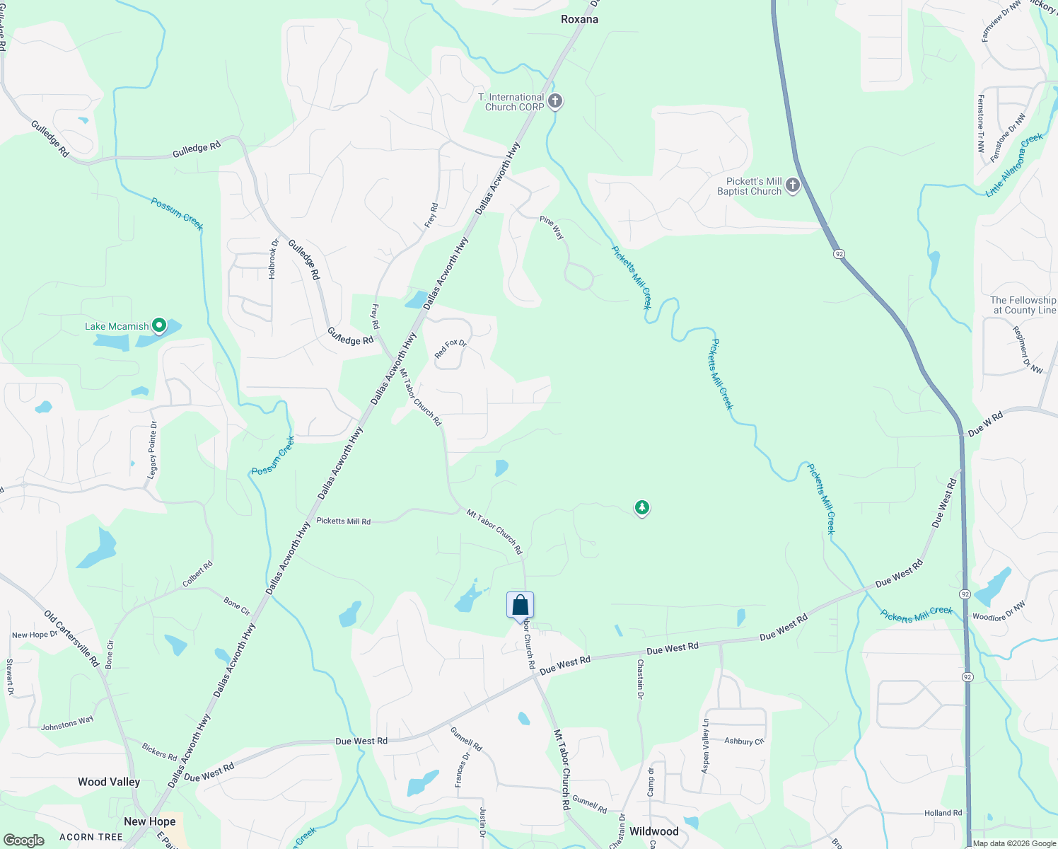map of restaurants, bars, coffee shops, grocery stores, and more near 4936 Mount Tabor Church Road in Dallas