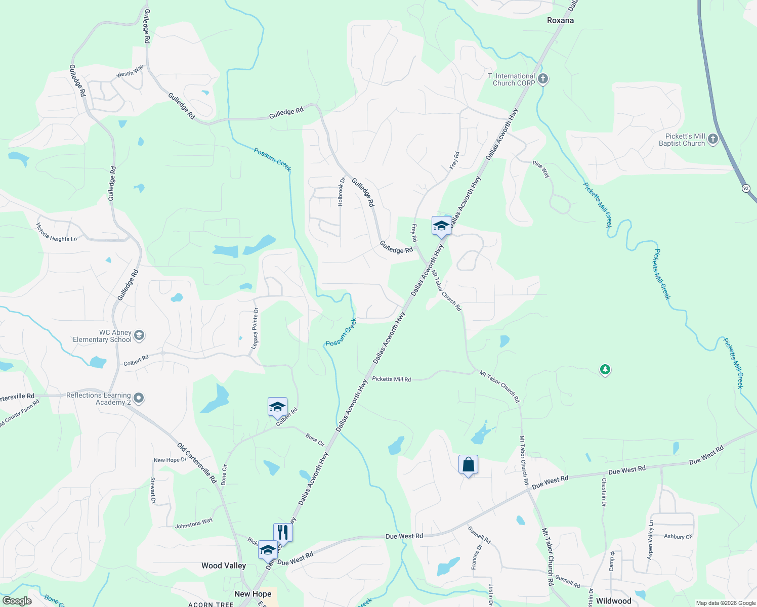 map of restaurants, bars, coffee shops, grocery stores, and more near 80 Oliver Ridge in Dallas