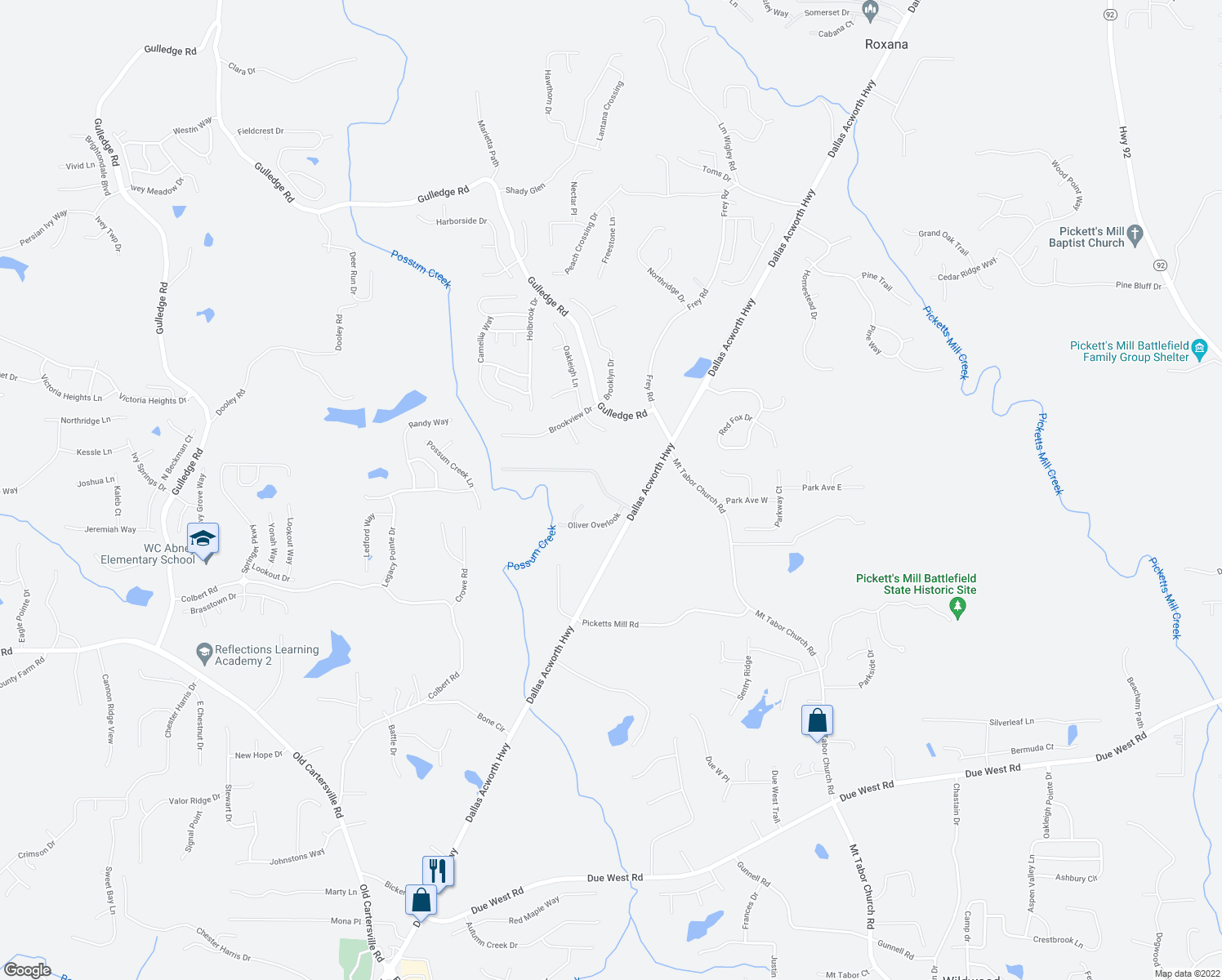 map of restaurants, bars, coffee shops, grocery stores, and more near 88 Oliver Drive in Dallas