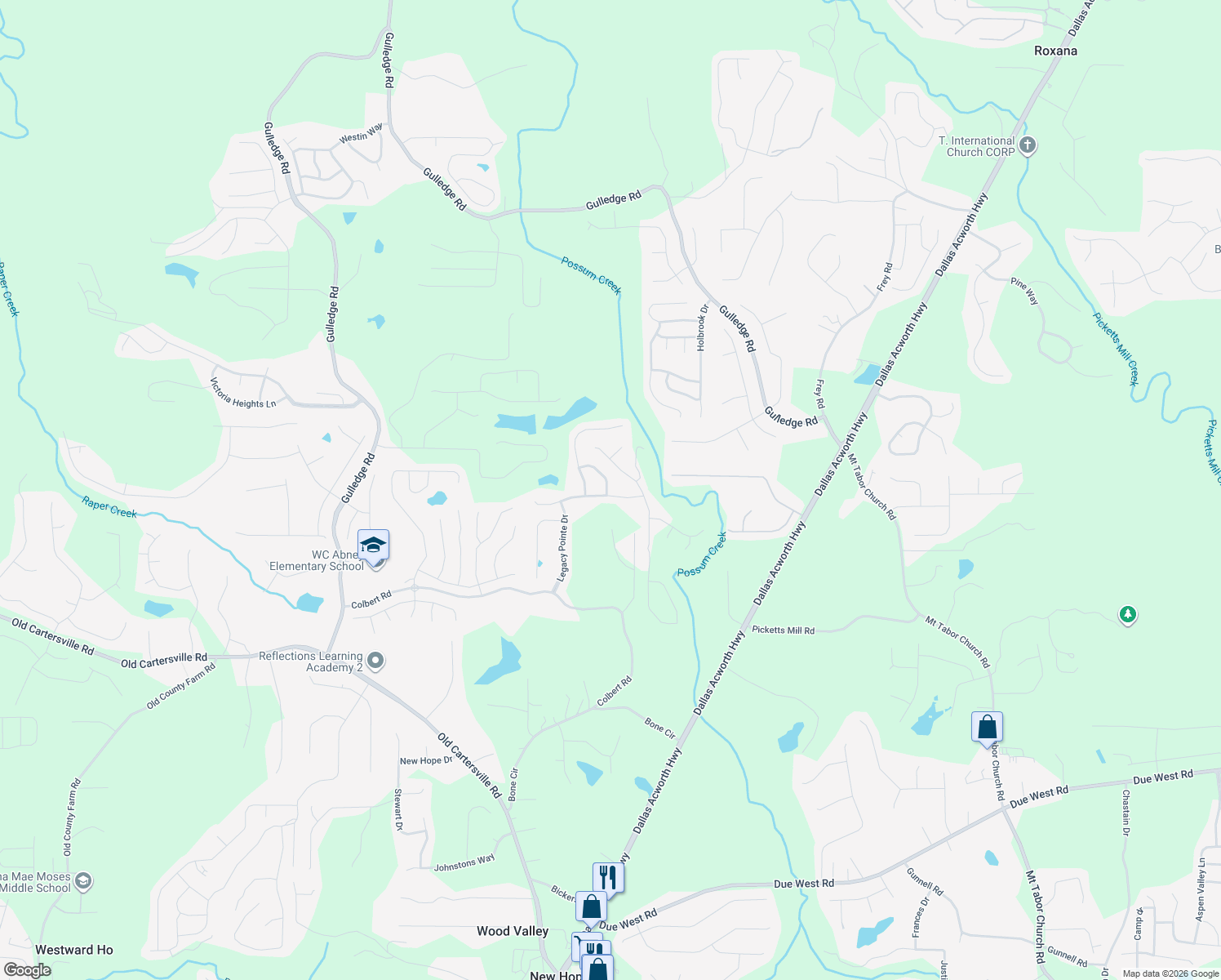 map of restaurants, bars, coffee shops, grocery stores, and more near 157 Birchfield Way in Dallas