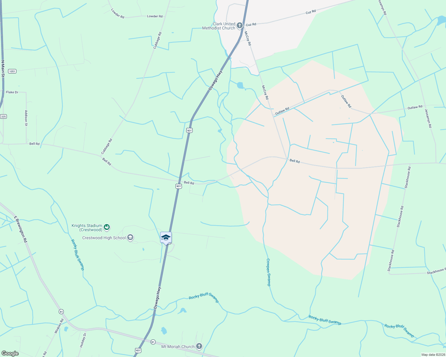 map of restaurants, bars, coffee shops, grocery stores, and more near 1415 County Road 46 in Sumter